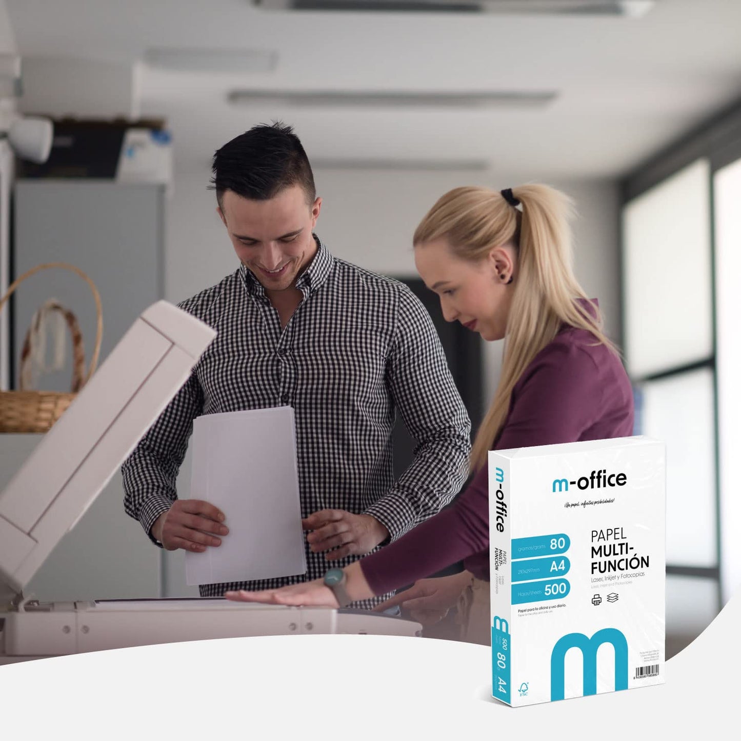 HYBRITE Multipurpose A4 Paper for Printers 80g (1500 Sheets - 3 Packs) - COM0247
