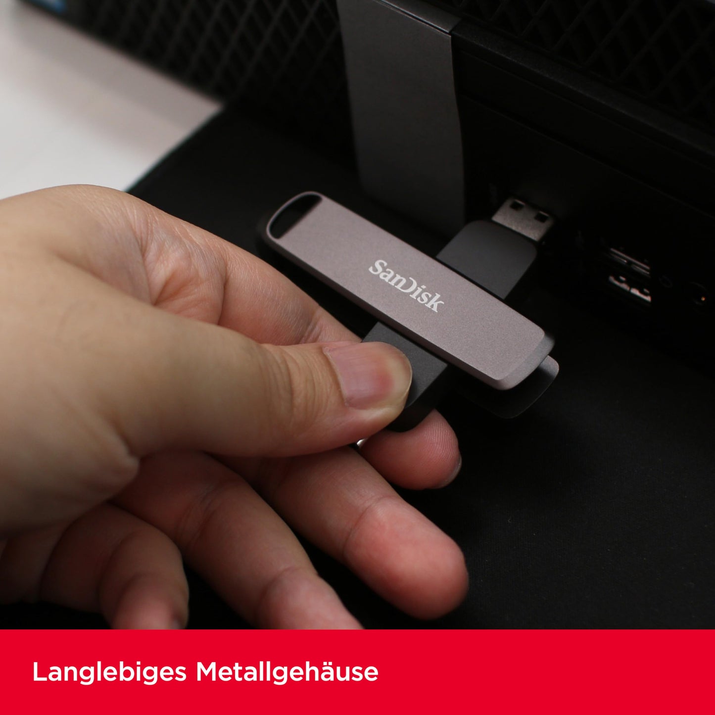 SANDISK Extreme PRO DUAL Drive 512 GB, flash drive 2-in-1 USB Type-A and USB Type-C, read up to 1000 MB/s, automatic backup, file management metal housing, black - SDDDE1-512G-G46