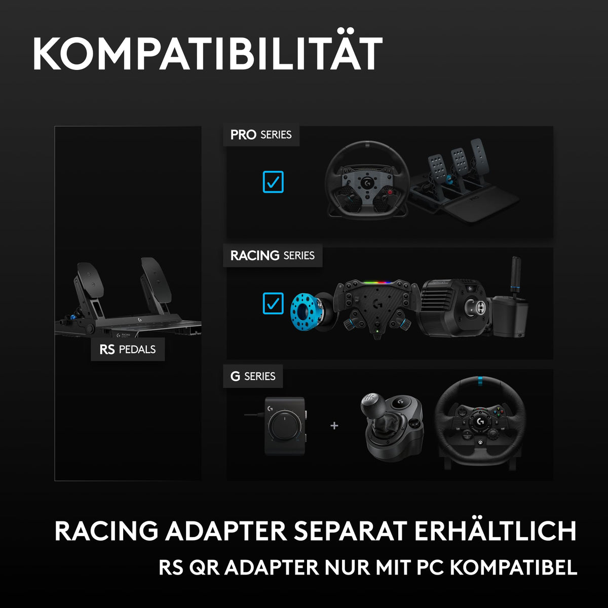 Logitech G RS Pedals SE Sim Racing Pedals - Black - 941-000342