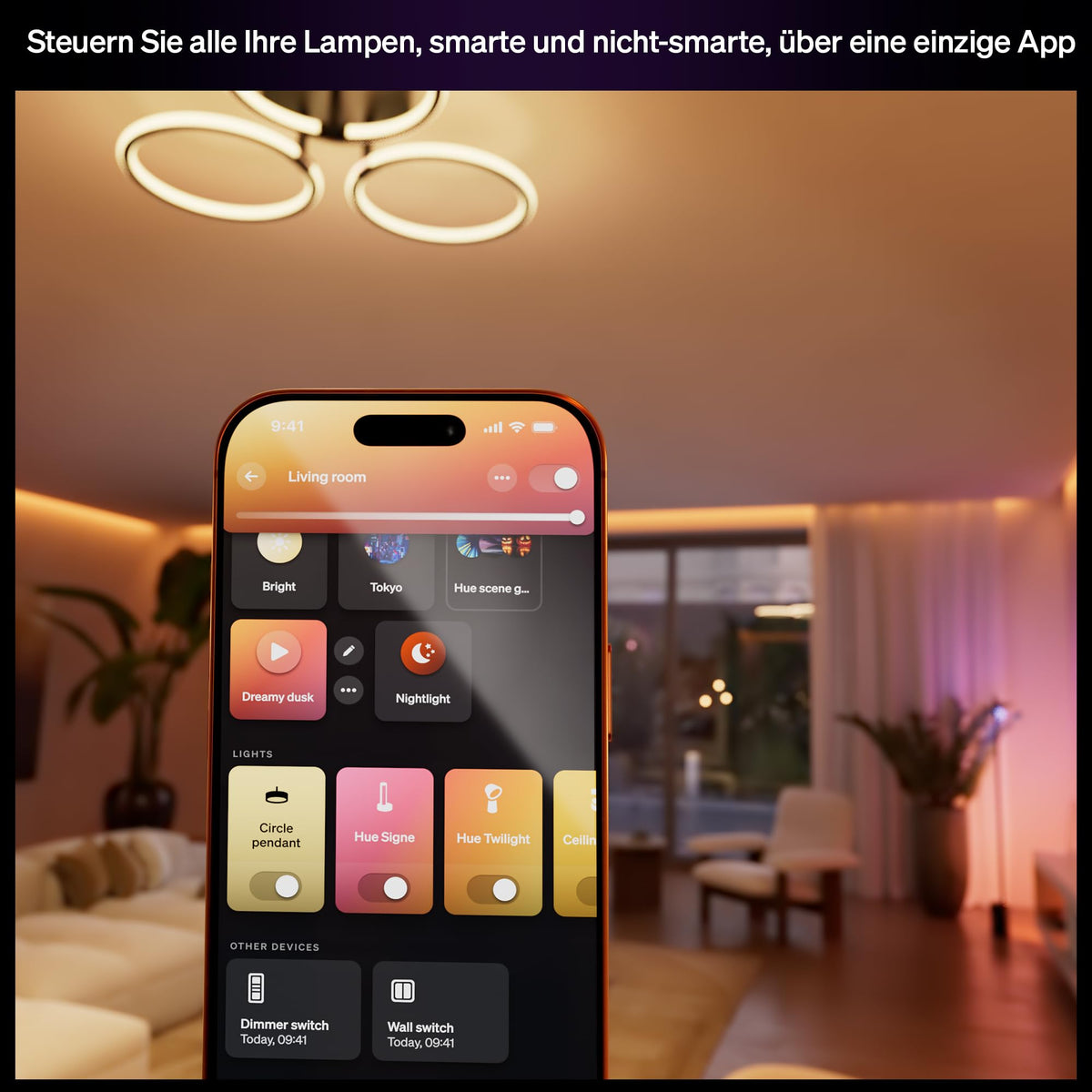 Philips Hue comutator inteligent cu fir, pachet de 1, 2 canale, pentru controlul simplu al luminilor Hue, fără baterii, controlabil prin aplicație sau comandă vocală, compatibil cu Apple, Google și Alexa. - 929004296801