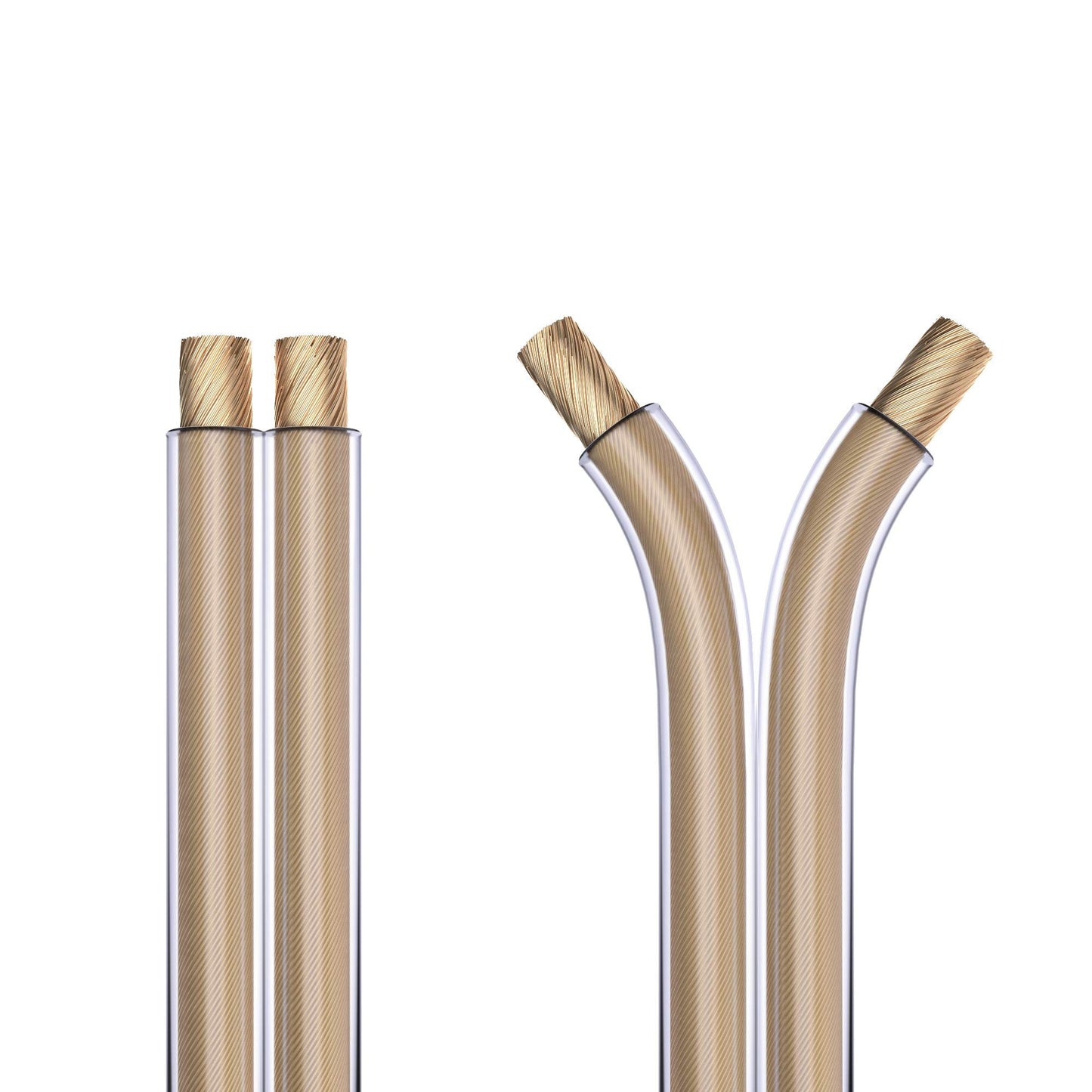 PureLink speaker cable OFC 2x2.50mm², (0.10mm), 10.0m, transparent with blue characteristic, set with 4 banana plugs - SE-SP010-010-B04
