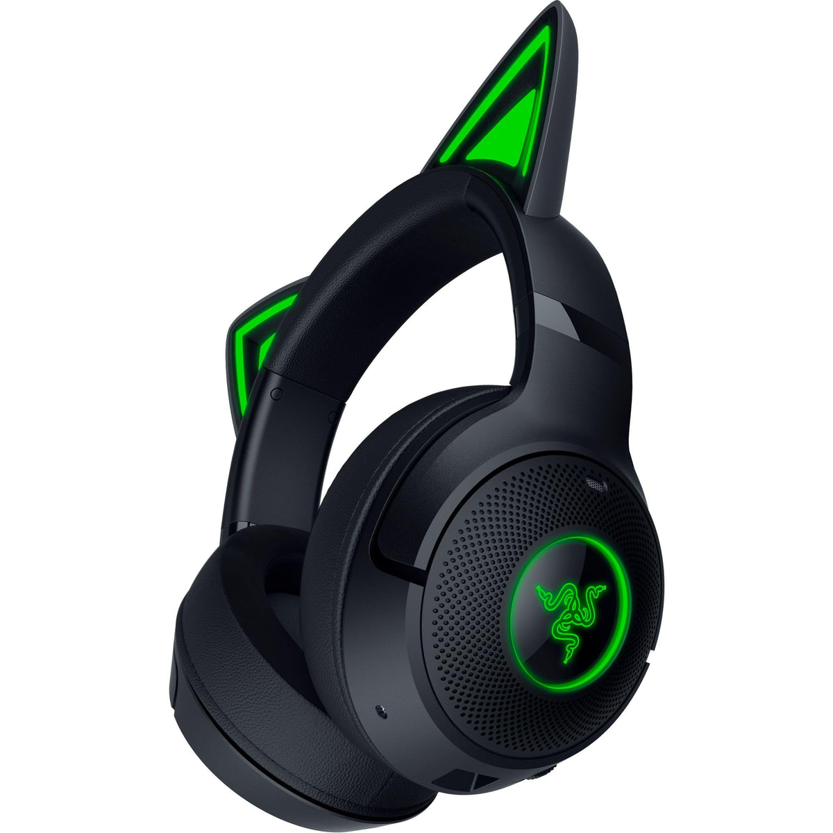 Razer Kraken Kitty V2 BT - Wireless Bluetooth RGB headset with kitty ears for gaming and streaming (325g, Triforce 40mm drivers, Bluetooth 5.2, noise-cancelling mic, 40 hours battery life) Black - RZ04-04860500-R3M1
