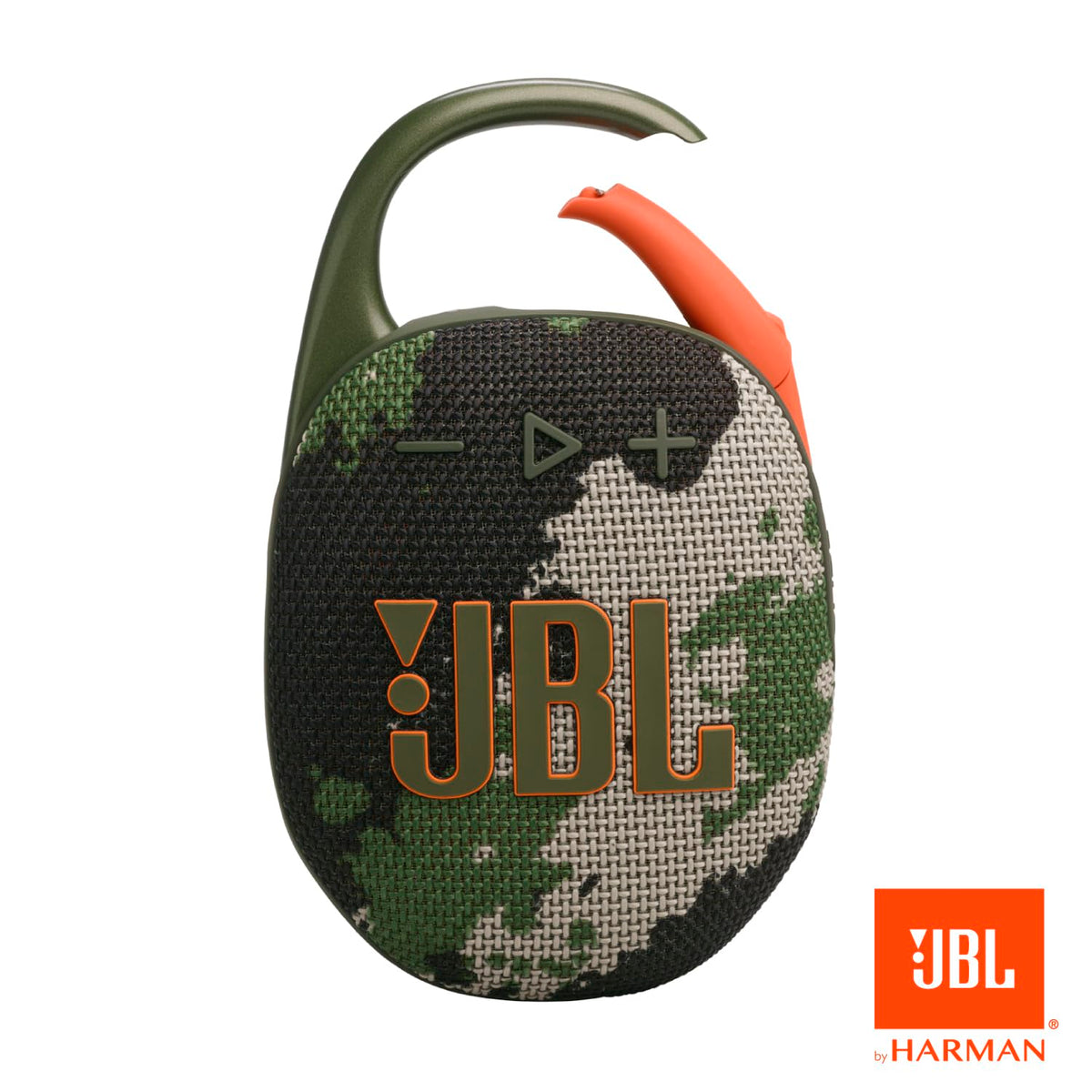 JBL Clip 5 - Boxă Bluetooth ultra-portabilă, rezistentă la apă și praf, cu carabină integrată, până la 12 ore de redare, fabricată în - JBLCLIP5SQUADAM