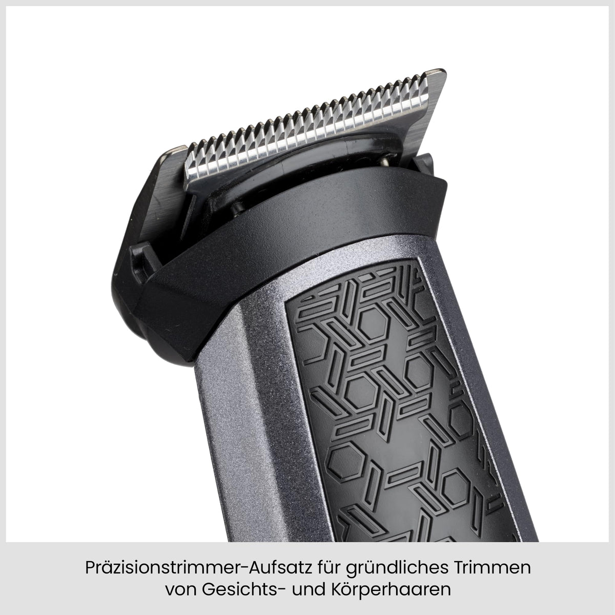 BaByliss 10-in-1 Carbon Titanium Multi-Grooming Trimmer Kit, washable for body, beard, and nose hair, includes storage bag, black grey MT727E