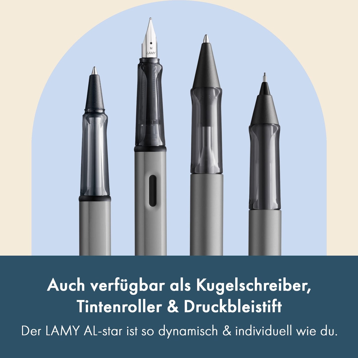 Lamy AL-star graphite fountain pen with polished steel nib in line width EF - L26EF