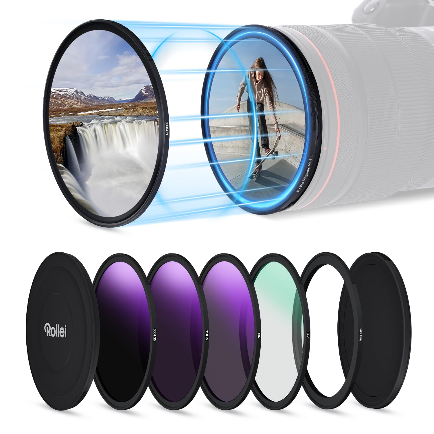 Rollei F:X Pro magnetic ND round filter set 72mm with ND8+ND64+ND1000+CPL - 26685