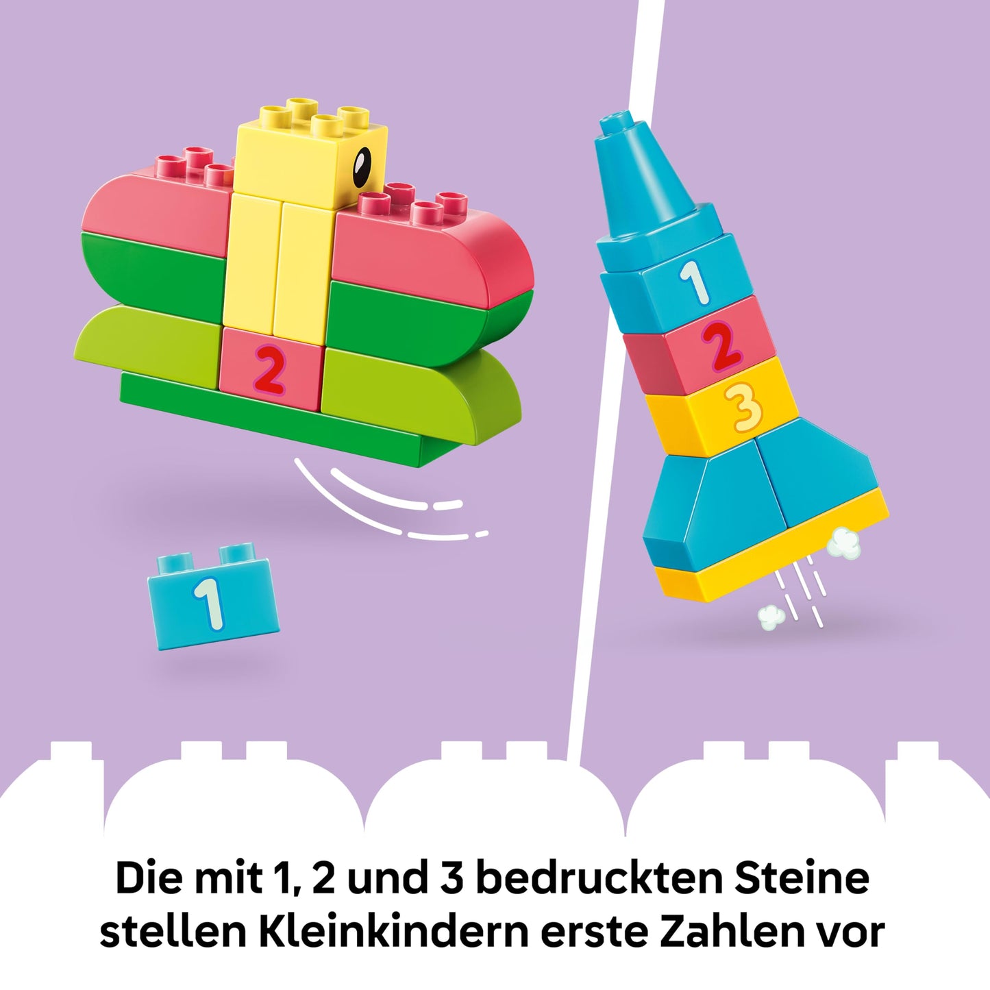 LEGO DUPLO Classic colorful creative box - educational toy to promote fine motor skills for toddlers - including number stones, animals, vehicles and play food - gift for boys and girls from 1 year old - 10479