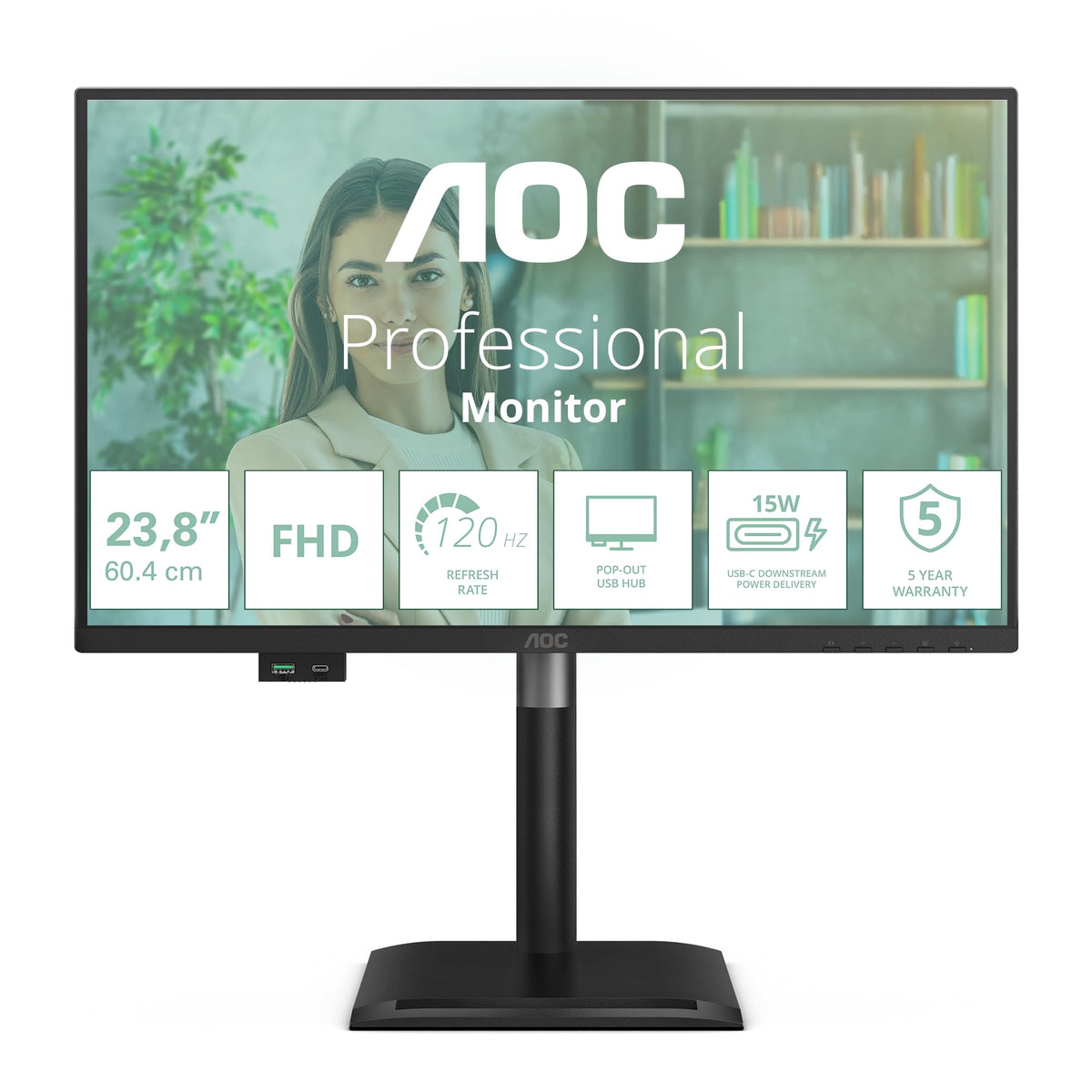 AOC 24P4U 24 Inch FHD USB Hub Monitor