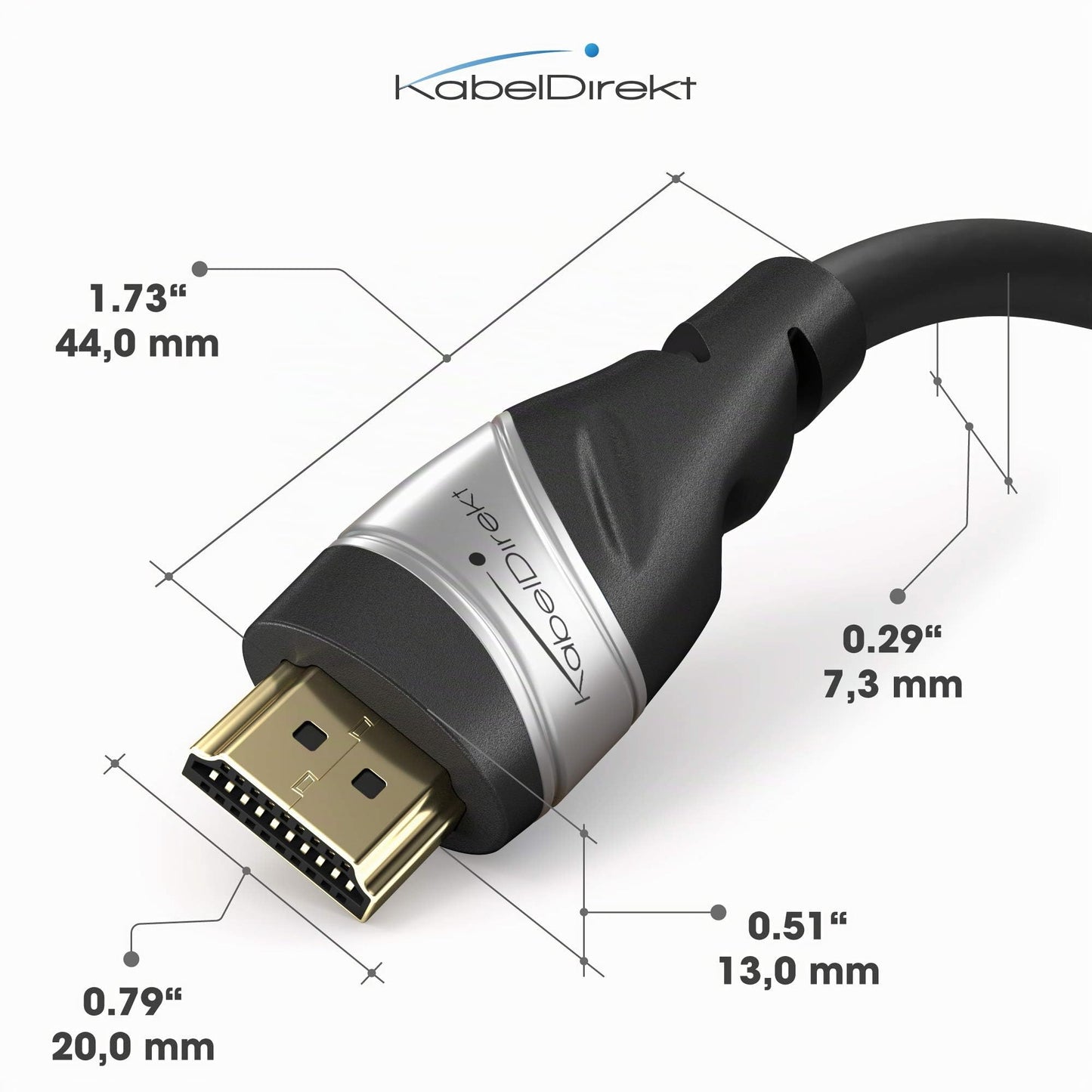 KabelDirekt – 10K & 8K HDMI 2.1b – 5m – certified, black-silver - 1387