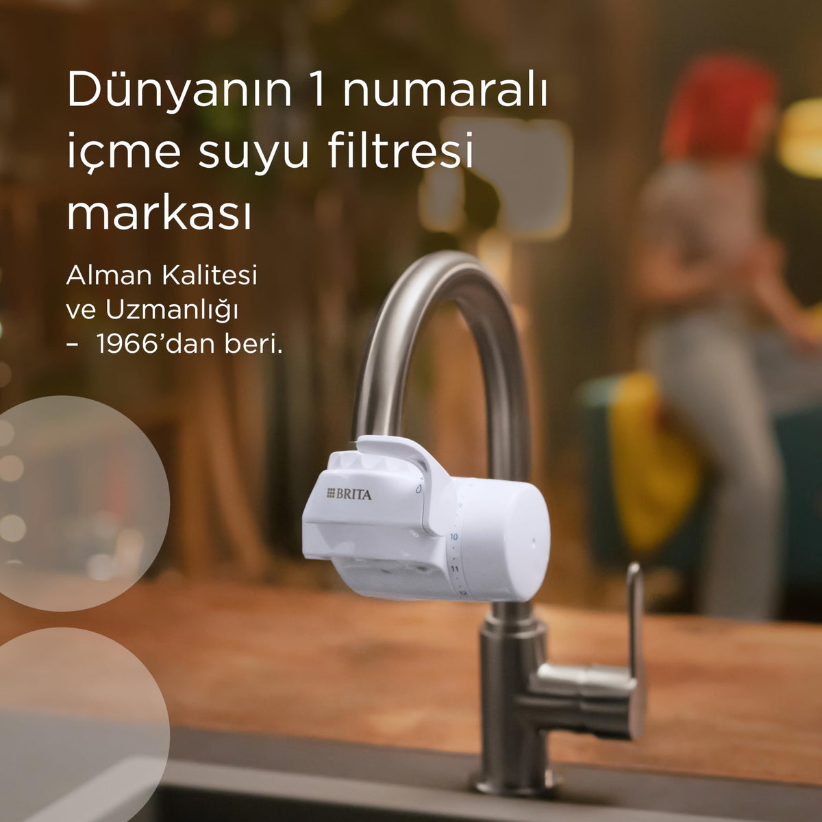 BRITA ON TAP V water filter system, including 1 cartridge: Sustainable and great-tasting water straight from the tap, reduces microparticles, PFAS, metals, and taste-affecting substances. - 1052067