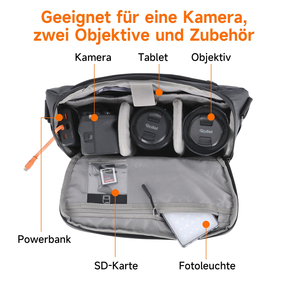 Camera bag, Rollei Fotoliner Ocean Bag L camera bag large photo bag - 27526