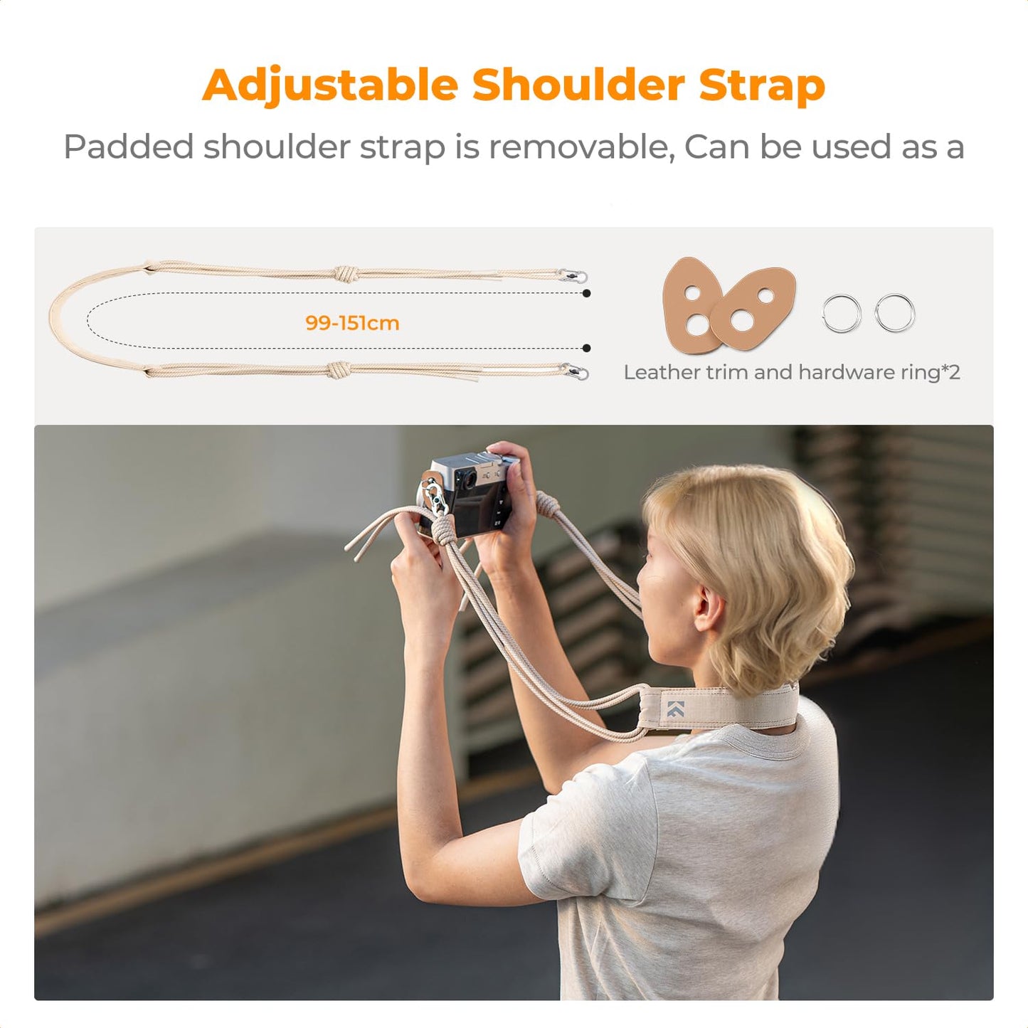 K&F CONCEPT Camera Bag, Fashionable Shoulder Bag, Portable Lightweight Camera Bag, Suitable for Small Liner Bag with Mirrorless Camera, Beige - KF13.168V1