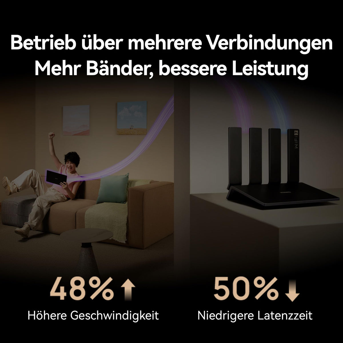 HUAWEI WiFi BE3 Pro, 3.6 Gbit/s Dual-Band WLAN 7, No DSL Function - YGJN-BE33