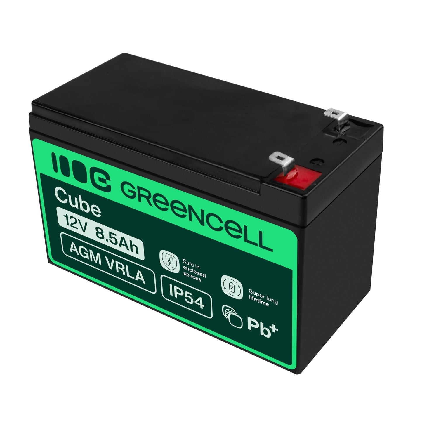 Green Cell AGM 12V 8.5Ah battery fleece battery VRLA lead lead battery replacement battery supply battery cycle-proof maintenance-free for alarm, UPS, UPS, energy reserve, security technology, telecom - AGM47