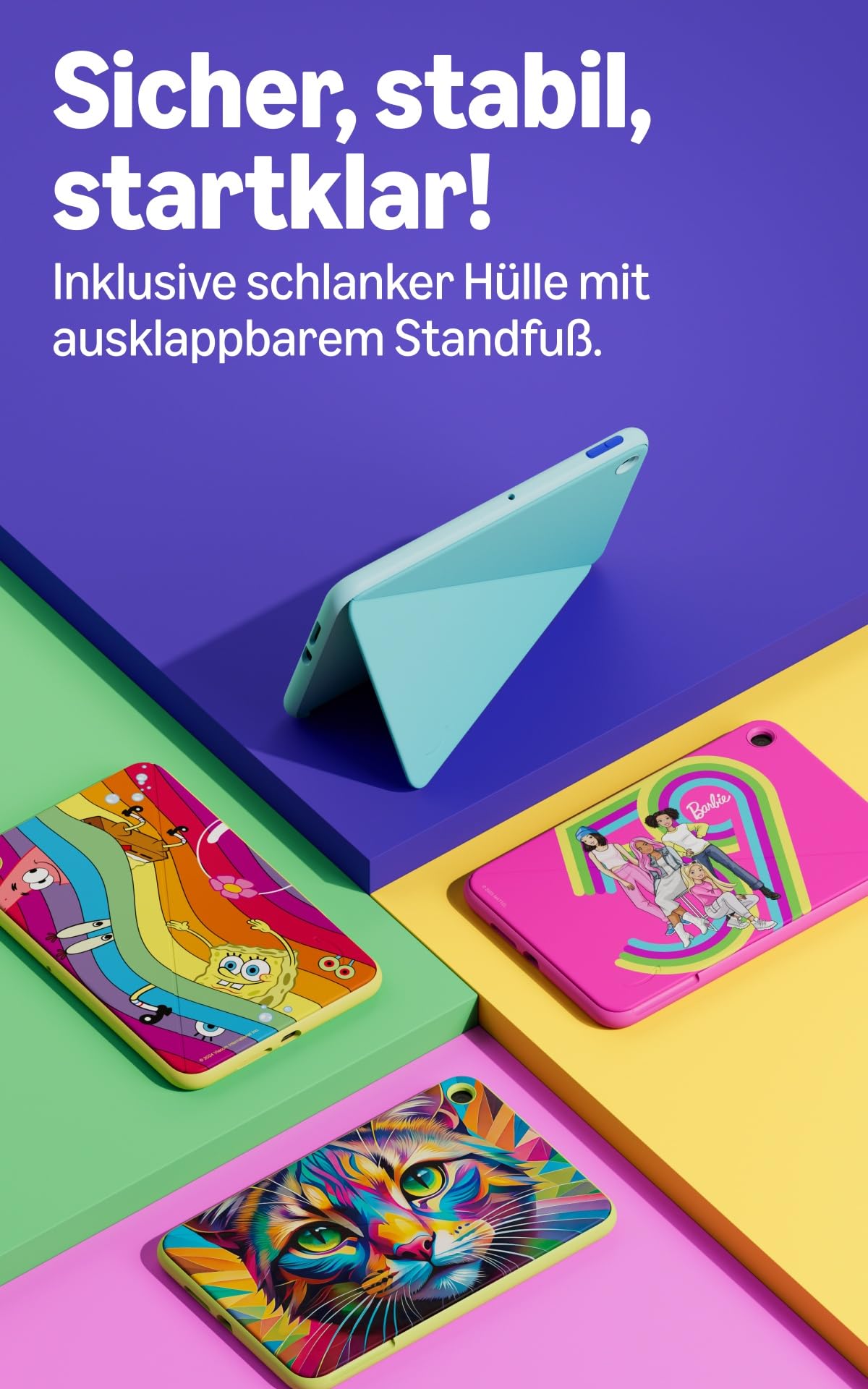 Amazon Kids Tablet 11 (latest Gen), suitable for ages 6 and up, 11-inch display with 2.5K resolution, all-day battery life, 1 year of Kids+ with videos, apps, games & books, including a slim case (SpongeBob & Patrick). - TR24E7