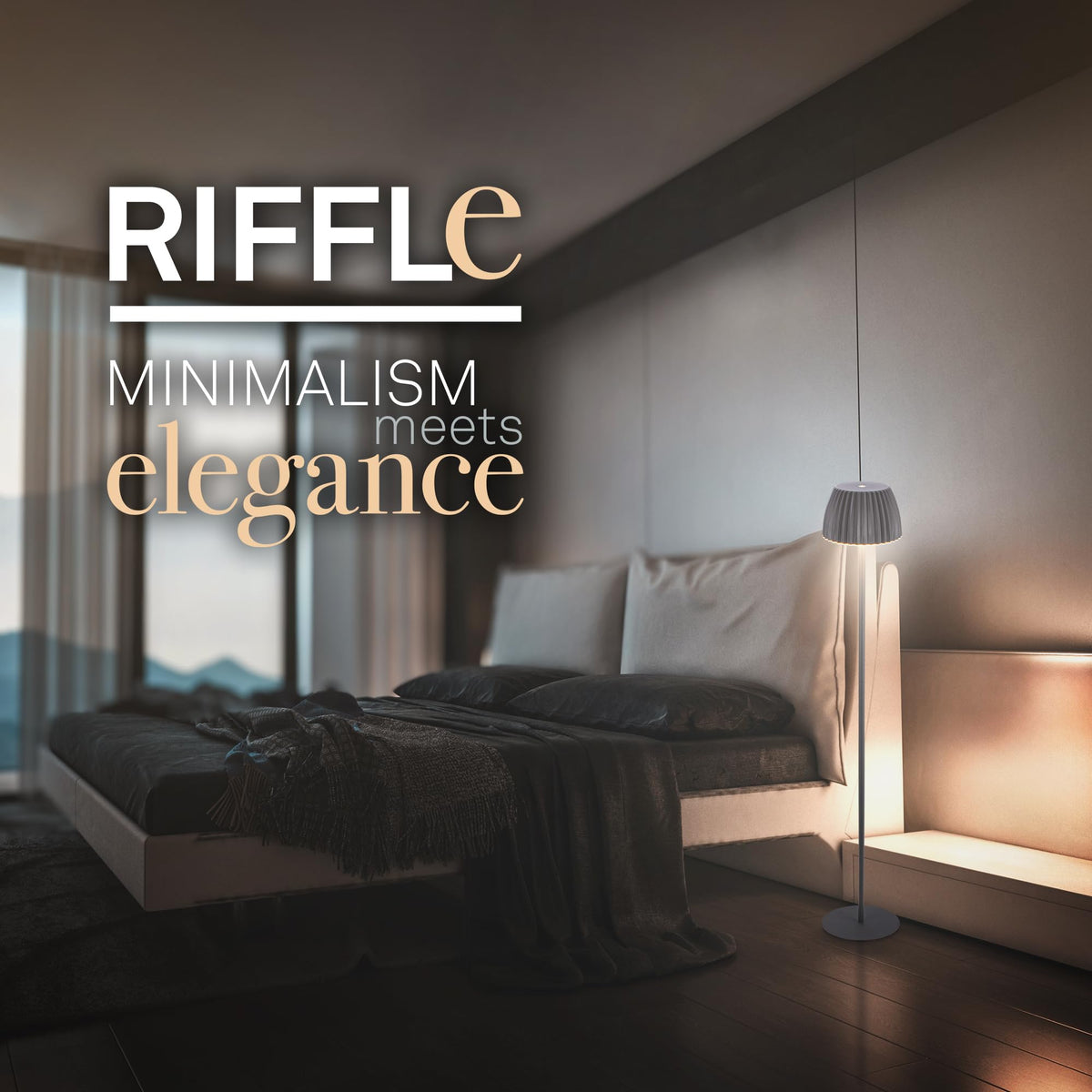 BRILONER - Riffle LED Floor Lamp Wireless IP44 with Touch, Dimmable, Memory Function, Replaceable Battery, Floor Reading Lamp, Living Room Lamp, German Design Award Winner 2025, 19x124 cm, Anthracite - 1238015