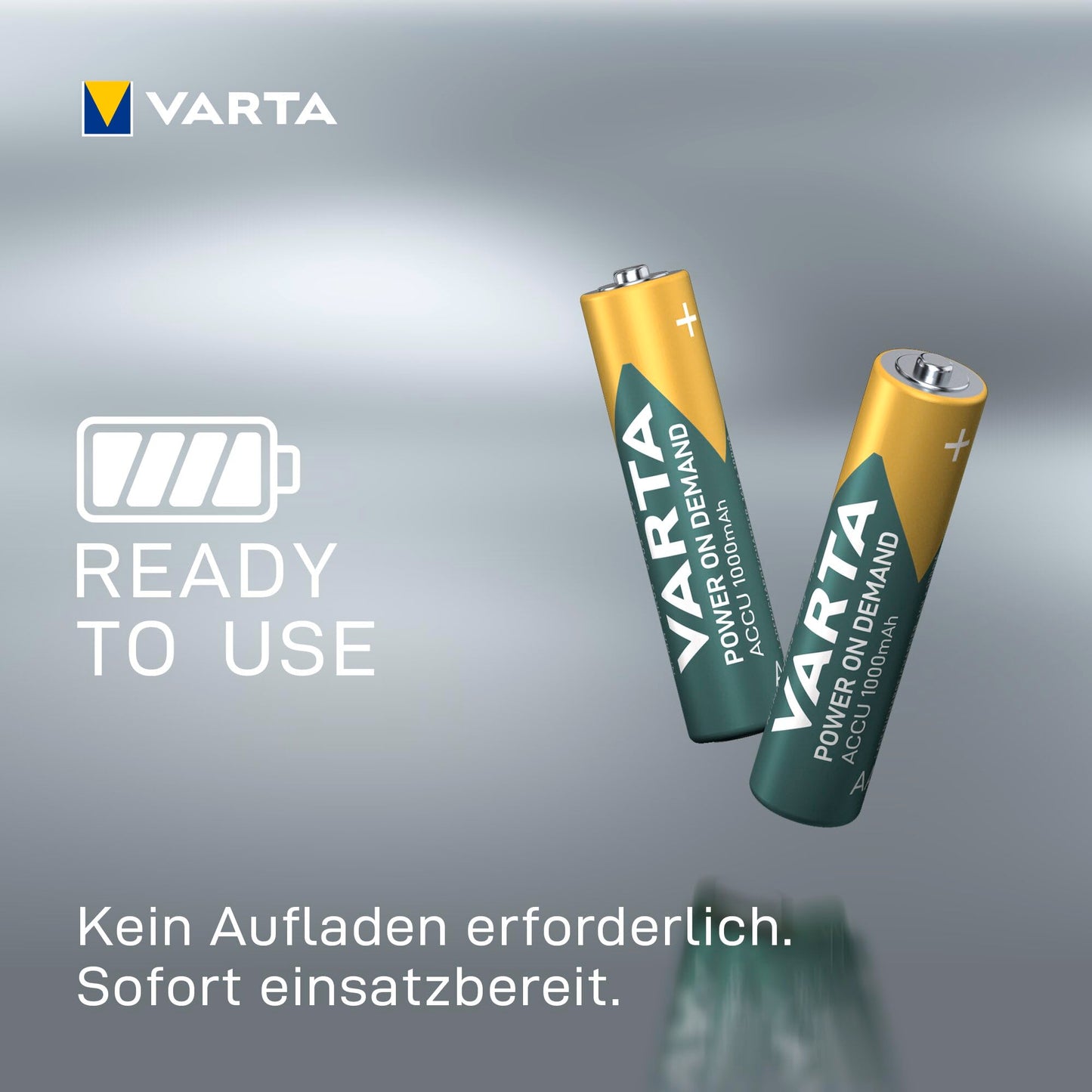 VARTA AAA batteries, rechargeable, 8 pieces, battery, power on demand, 1000 mAh Ni-MH, pre-charged, ready for immediate use [Exclusive to Amazon] - HU-XI-201