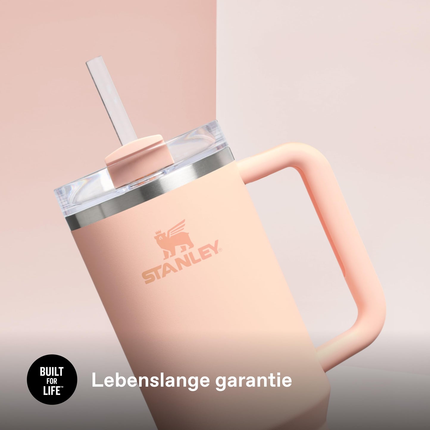 STANLEY 1913 Quencher H2.0 Flowstate Drinking Bottle with Straw 1.2L - Thermo Mug Cools Up to 11 Hours, 48 Ice Cooled - Thermos Bottle BPA Free Stainless Steel - Orange Cream - 100000115663