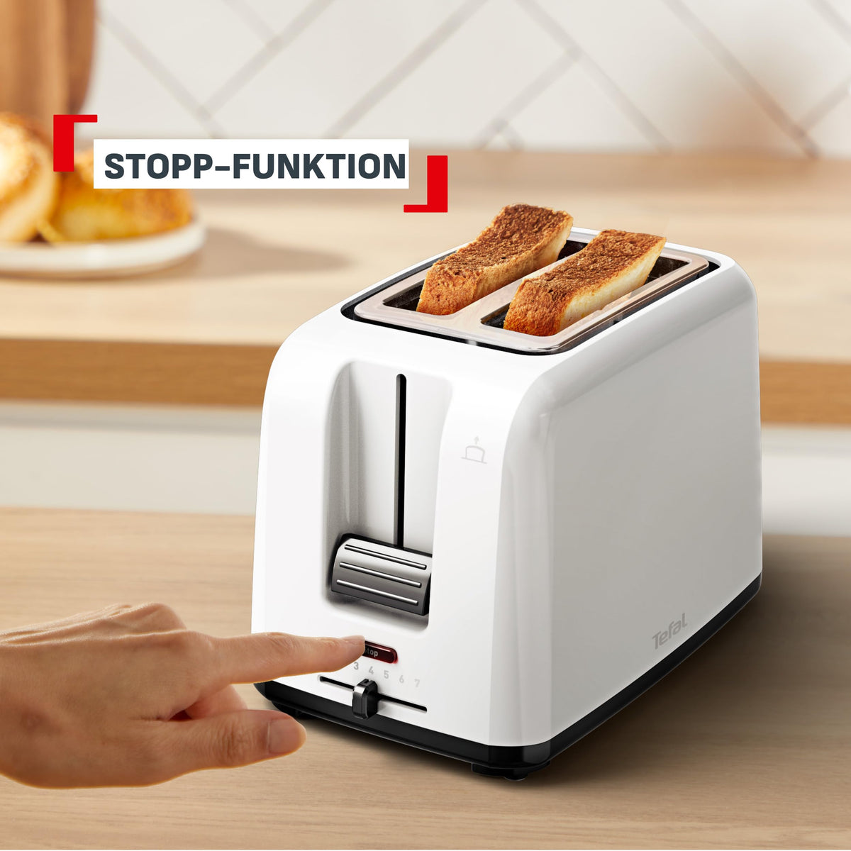 Tefal Vita Double Slot Toaster, with Bun Warmer, Extra Wide Slots - TT1A21E0