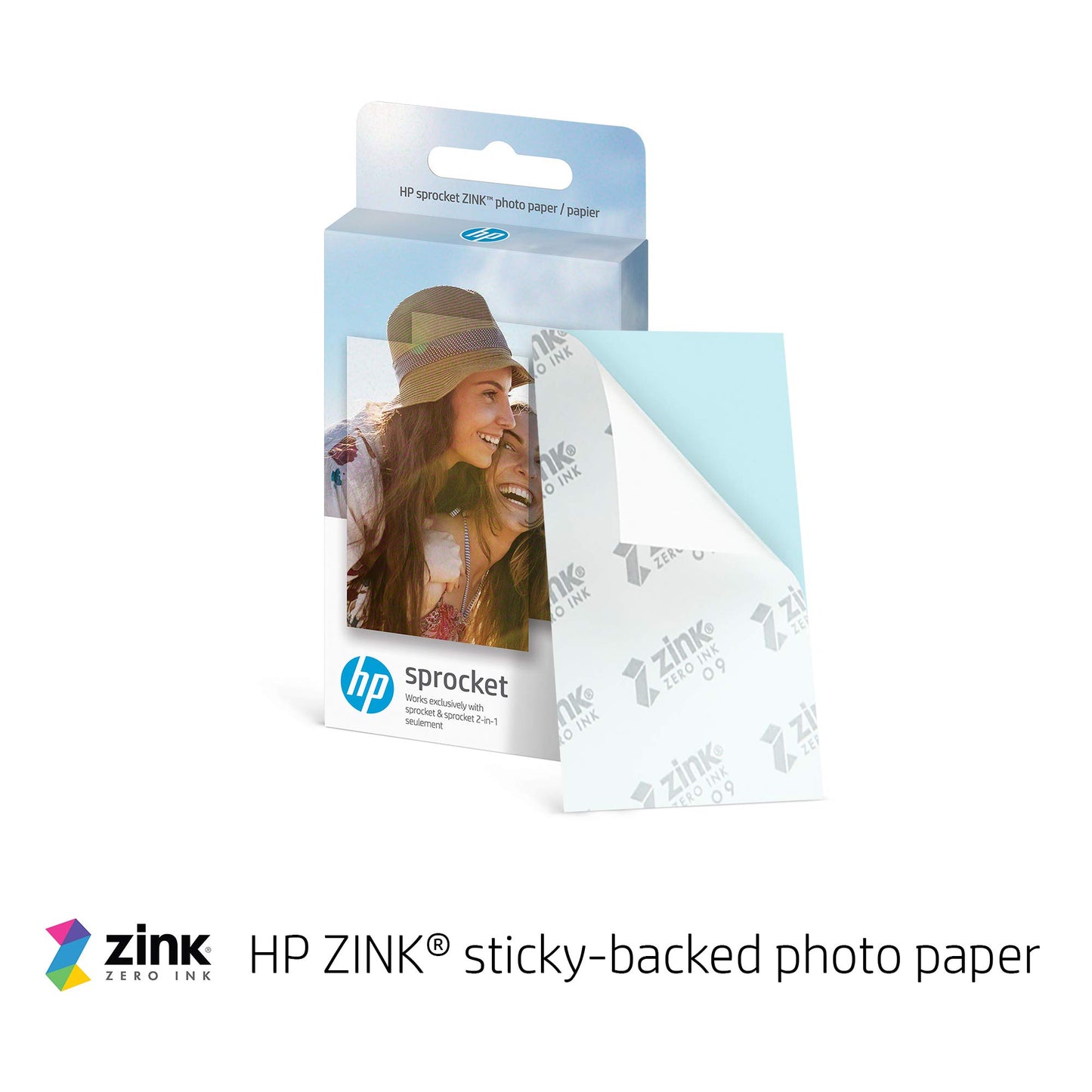 HP Sprocket 2.3x3.4 Zoll Zink Sticker Fotopapier (50 Blatt) - AMZHPIZ2X3K150