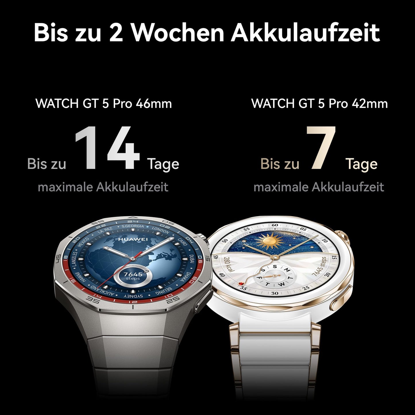 HUAWEI Watch GT 5 Pro Smartwatch, GPS, Health Watch with ECG, Sports Data Analysis for Runners & Cyclists, Up to 14 Days Battery Life, Bluetooth Calls, for iOS & Android, 46mm, Black