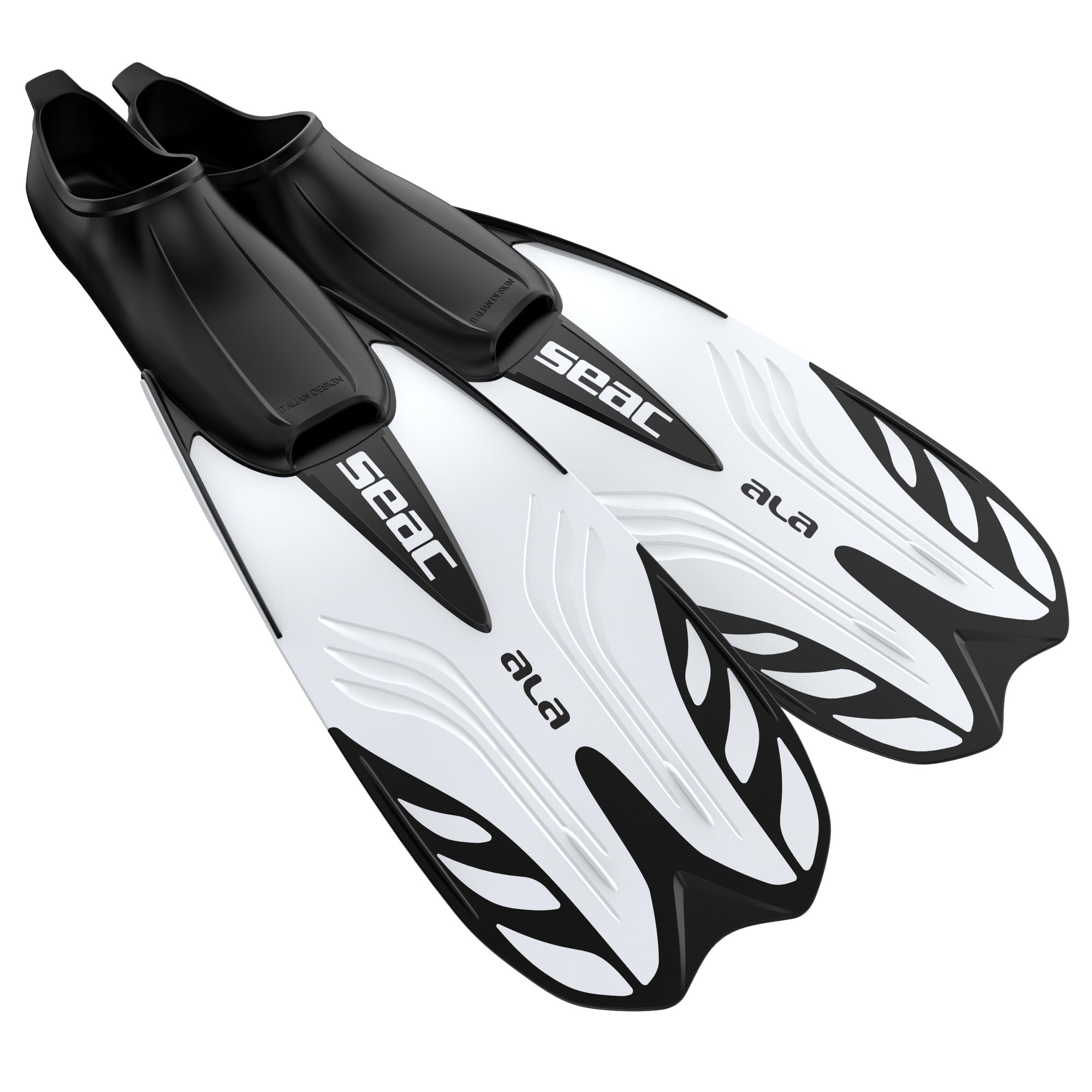 Seac ALA, fins with closed foot section, ideal for snorkeling and swimming, WHITE, 44/45 - 0710033120491A