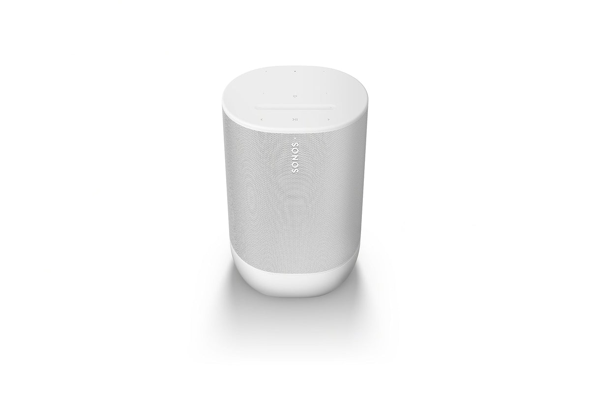 Sonos Move 2 | Portable WiFi Speaker with WiFi, Bluetooth, compatible with Amazon Alexa, at least 24 hours battery life and wireless charging station - White - MOVE2EU1