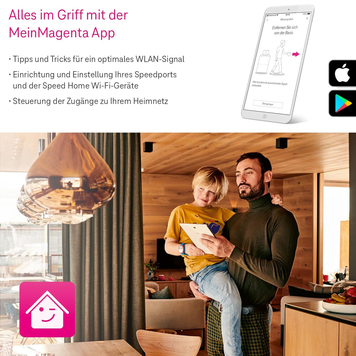 Telekom Speedport 7 Repeater - only compatible with Speedport 7 router I Wi-Fi 7 capable WLAN amplifier I 6,400 Mbit/s, mesh technology I Ideal for TV in UHD & 4K I Plug & Play via WPS, LAN connection - 40824381