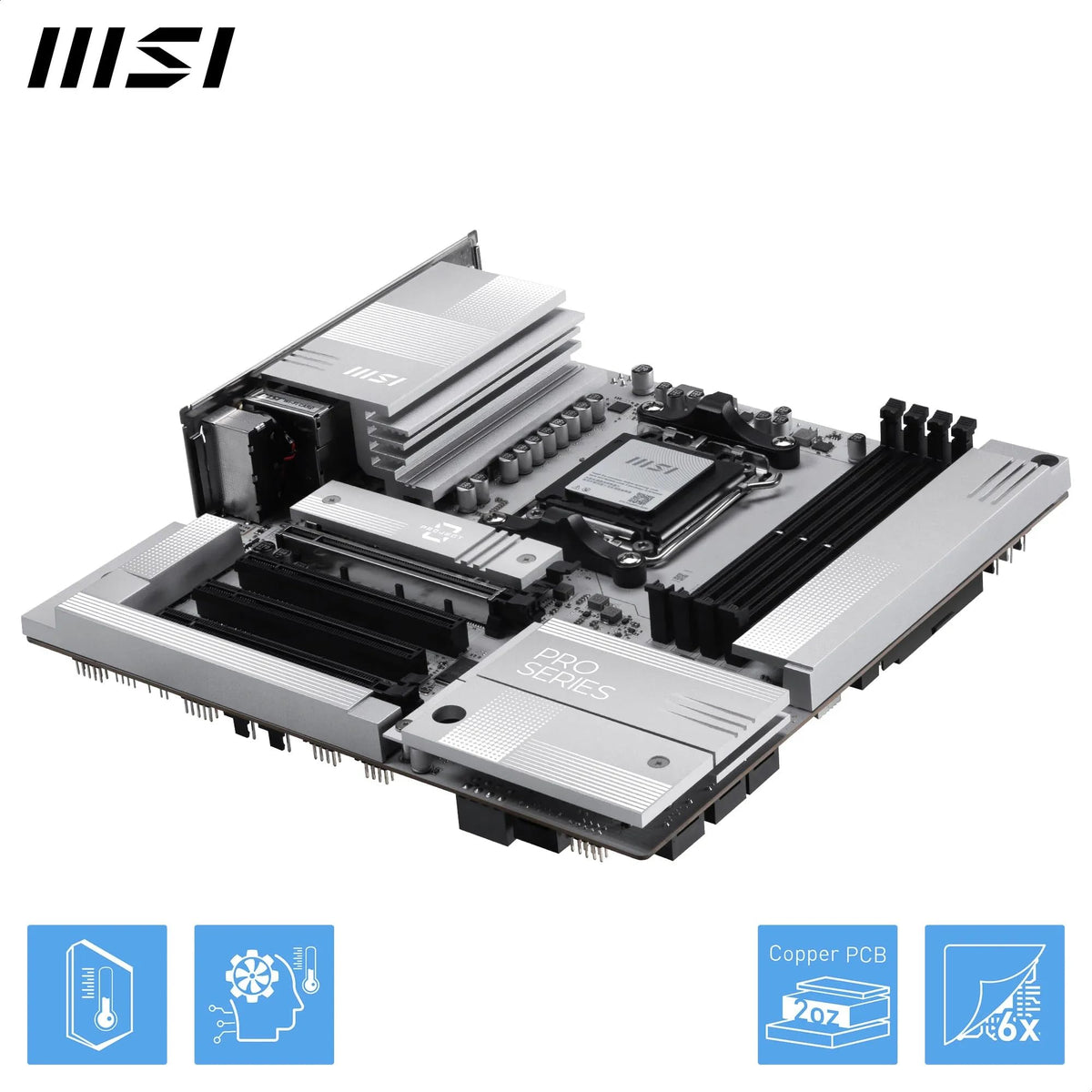 MSI PRO B850M-A WiFi PZ - AM5 Back-Connect mATX Mainboard - 7E78-001R