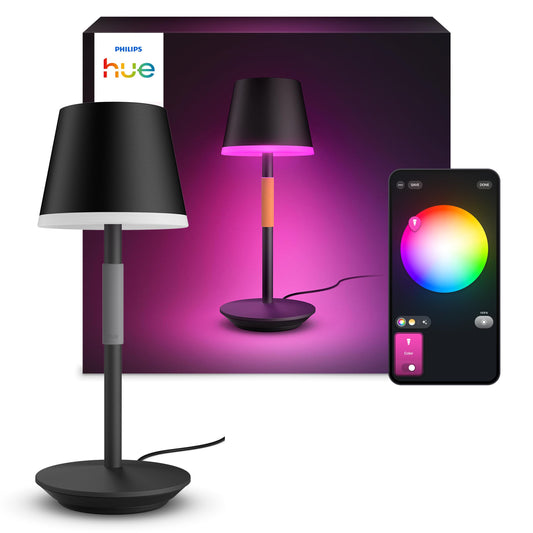 Philips Hue Go Table Lamp, for Indoor & Outdoor Use, Black - 929003128501