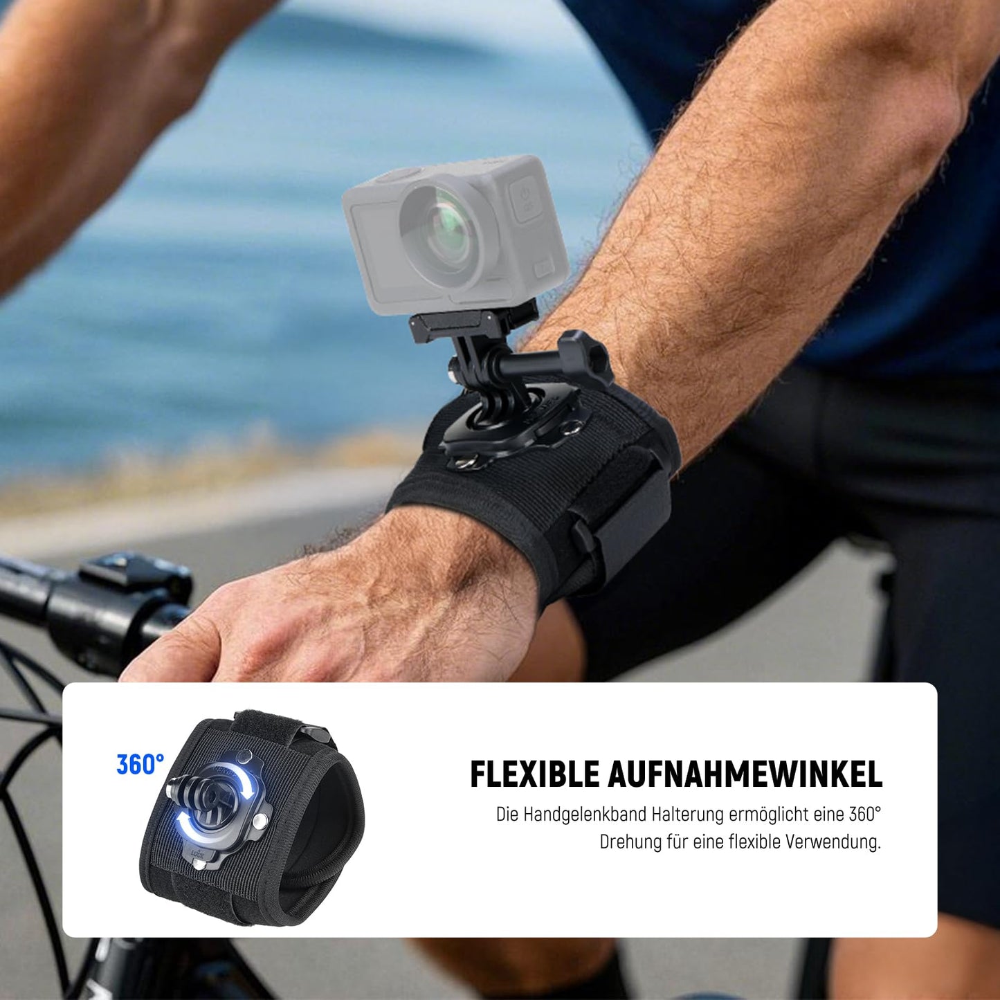 NEEWER accessory set compatible with GoPro Hero Insta360 DJI AKASO action camera, quick release head strap head strap holder, chest strap, backpack hat clip holder & 360° wrist strap for, GP-75