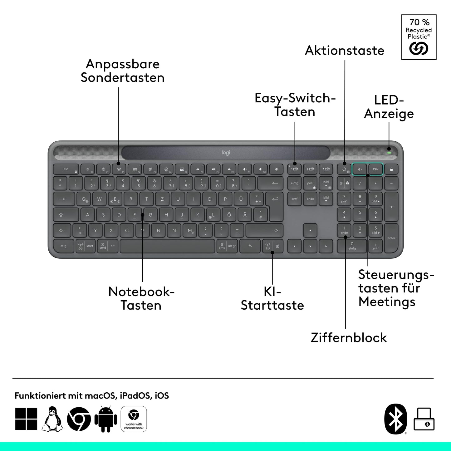 Logitech Signature Slim Solar+ K980 for Business (920-013773)