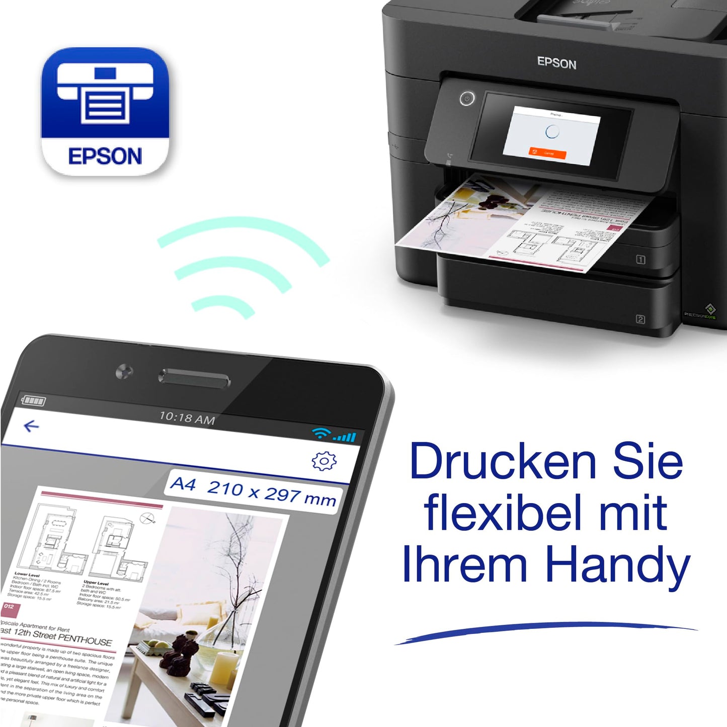Epson Workforce Pro WF-4830DTWF A4 wireless multifunction inkjet printer - C11CJ05402