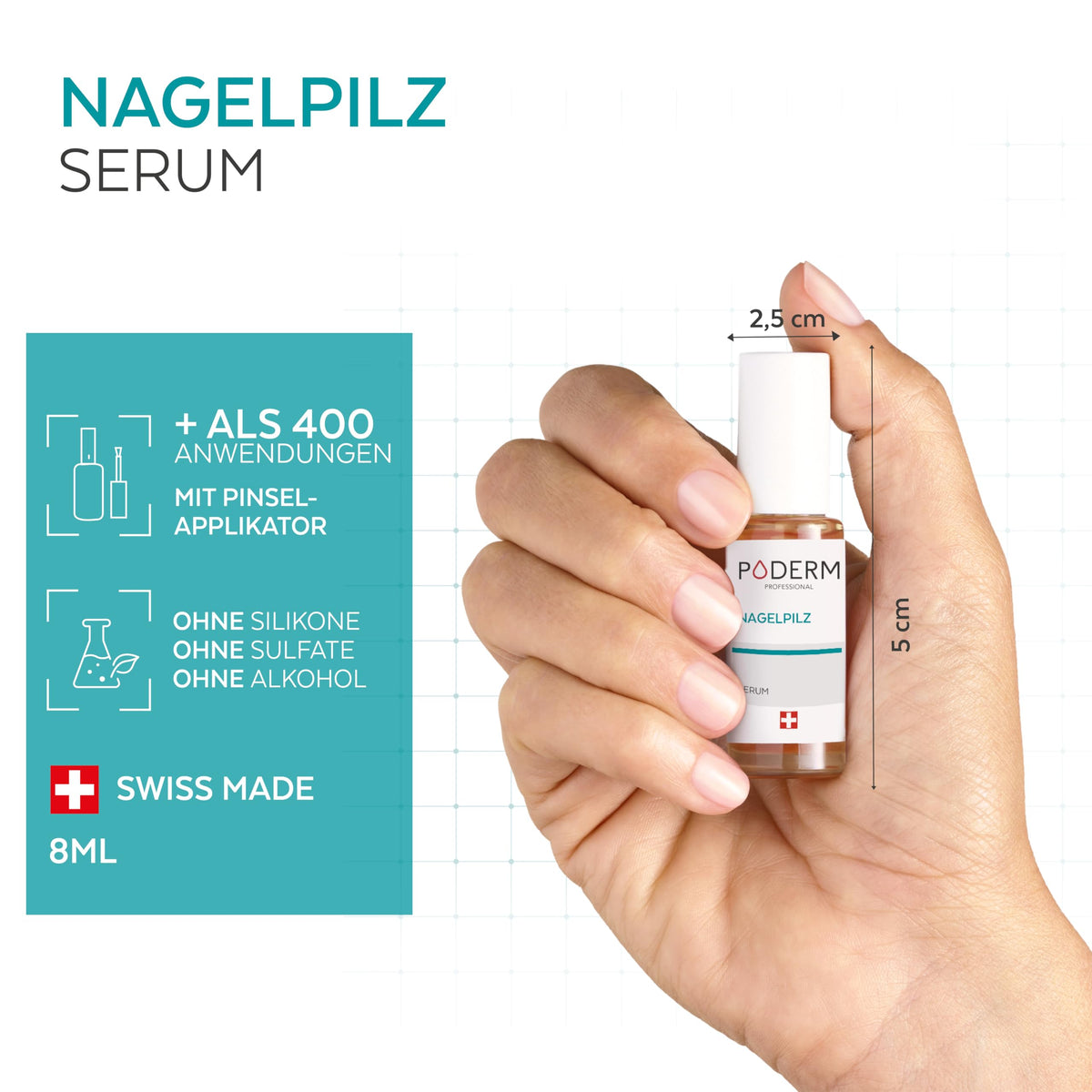 PODERM - NAIL FUNGUS TREATMENT | Professional care for feet and hands | Simple & quick | Swiss made - 7640178210004