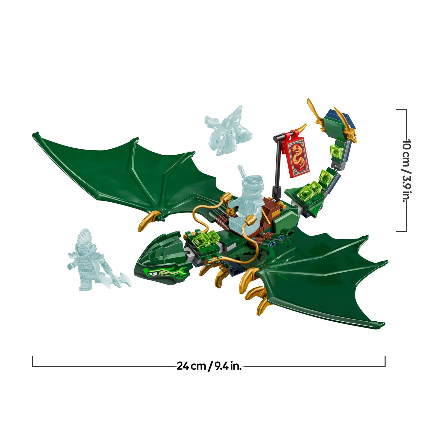 LEGO NINJAGO Lloyd's green forest dragon - toy dragon with 2 minifigures - dragon figure with movable tail, neck, legs and wings - gift idea for boys and girls aged 6 and over 71829