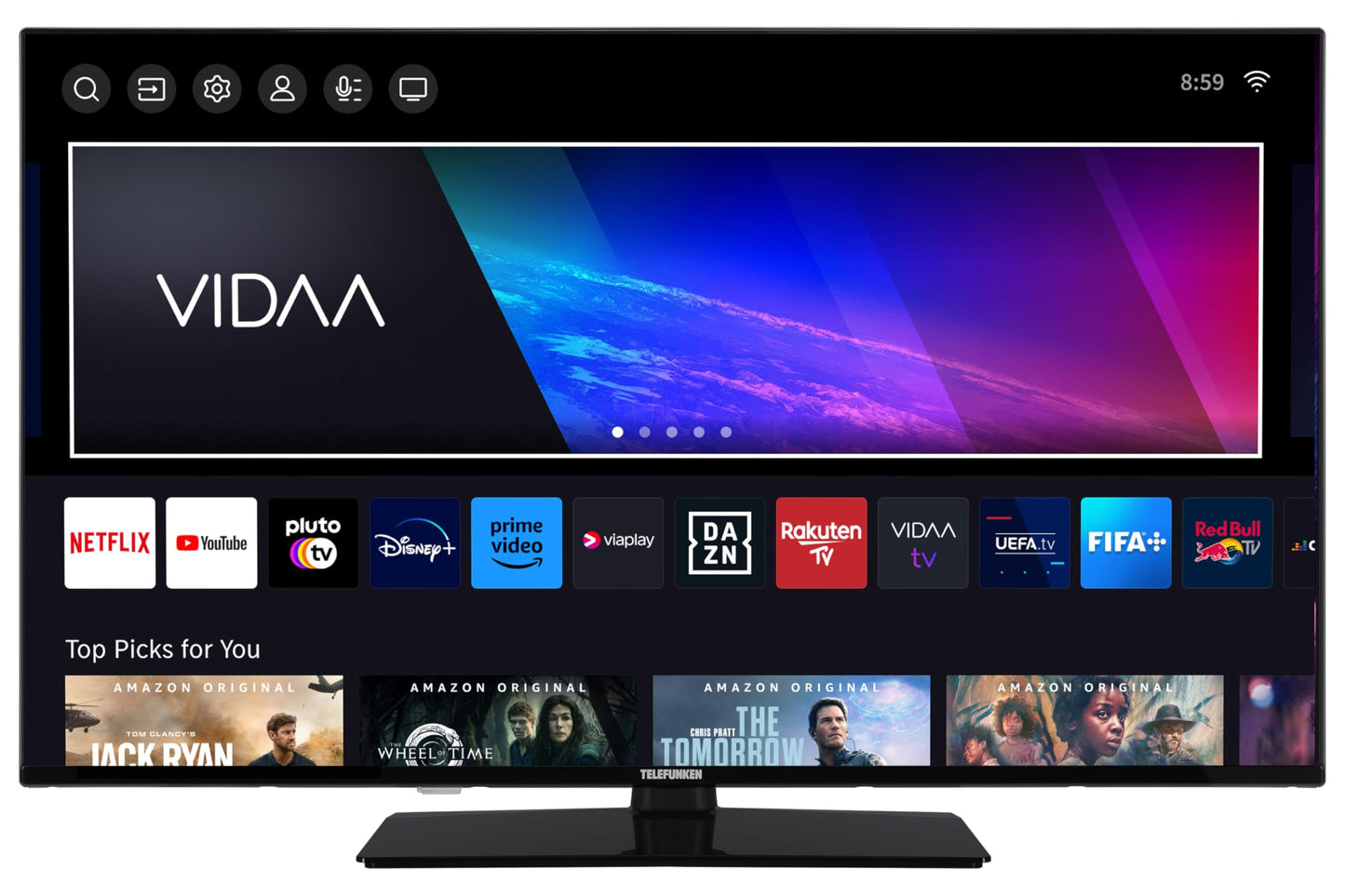 TELEFUNKEN XU43VP750M 43 inch TV VIDAA Smart TV, 4K UHD, HDR Dolby Vision, triple tuner, LED TV, black (2026)