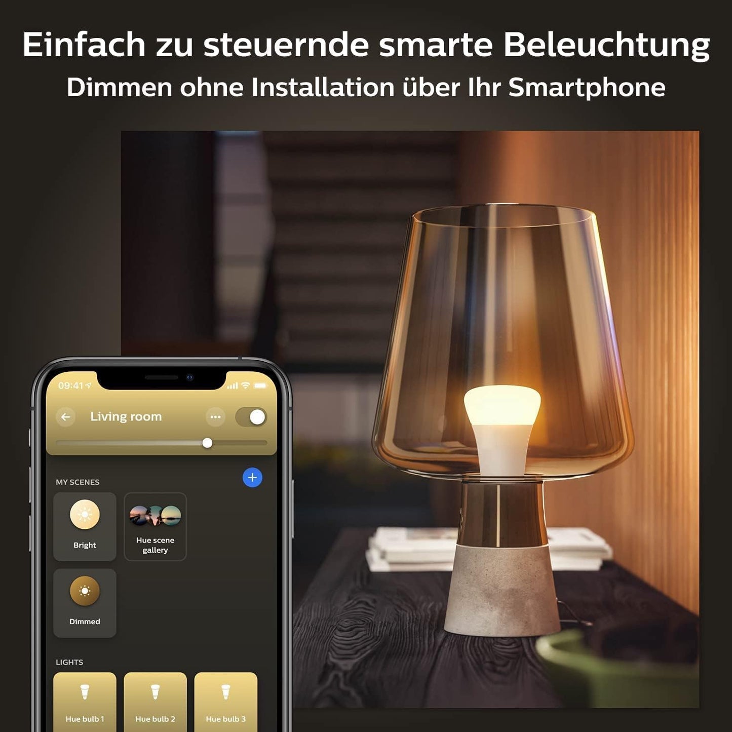 Philips Hue White E27 LED Glühbirne  929001821625