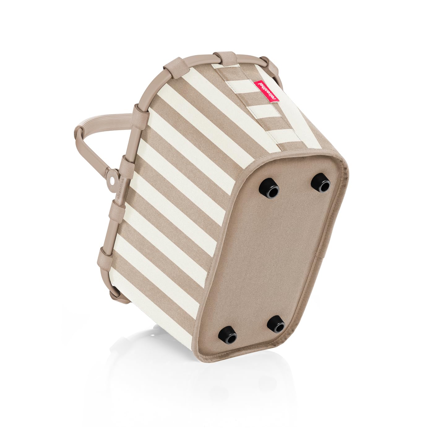 Reisenthel carrybag XS summerstripes coffee – Sturdy shopping basket with practical inner pocket – Elegant and water-repellent design - BN6056
