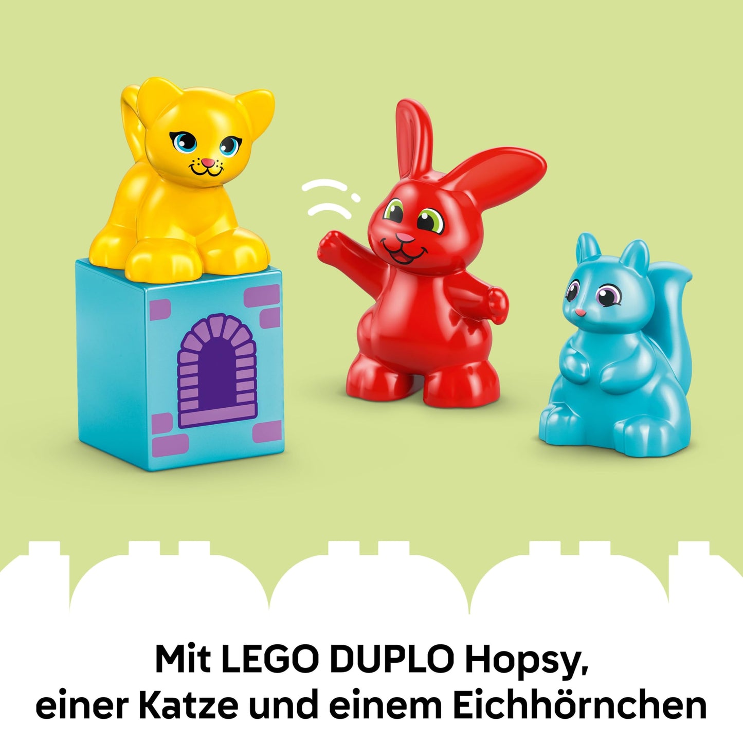 LEGO DUPLO Hopsys castle game - educational toy to promote motor skills for toddlers - 3 animal figures, toy castle & board game with turntable - gift for girls and boys aged 3 and over - 10450