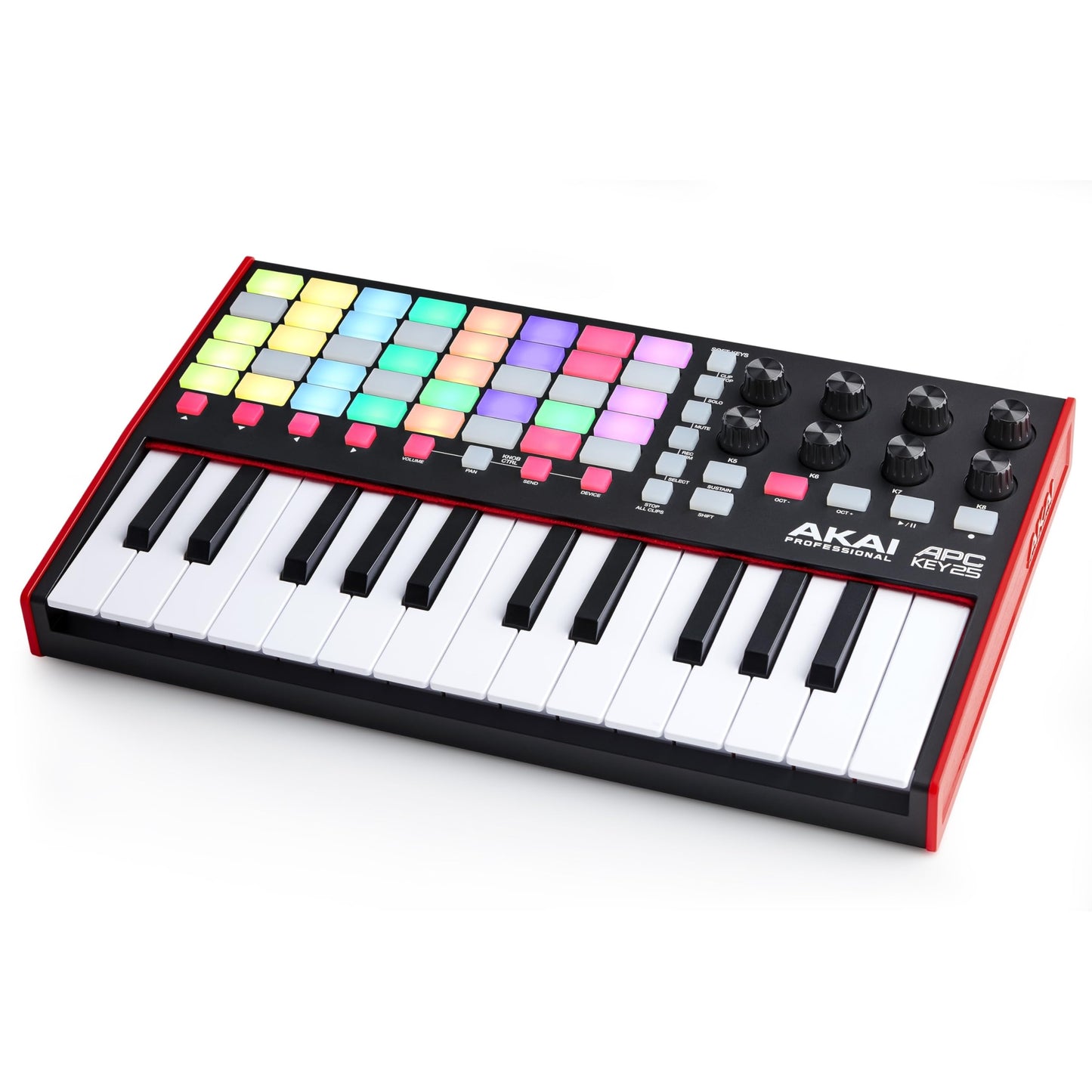 Akai Professional APC Key 25 MK2 - USB MIDI keyboard controller for clip launching with Ableton Live Lite, 25 keys, 40 RGB pads and 8 rotary controls - APCKEY25MK2