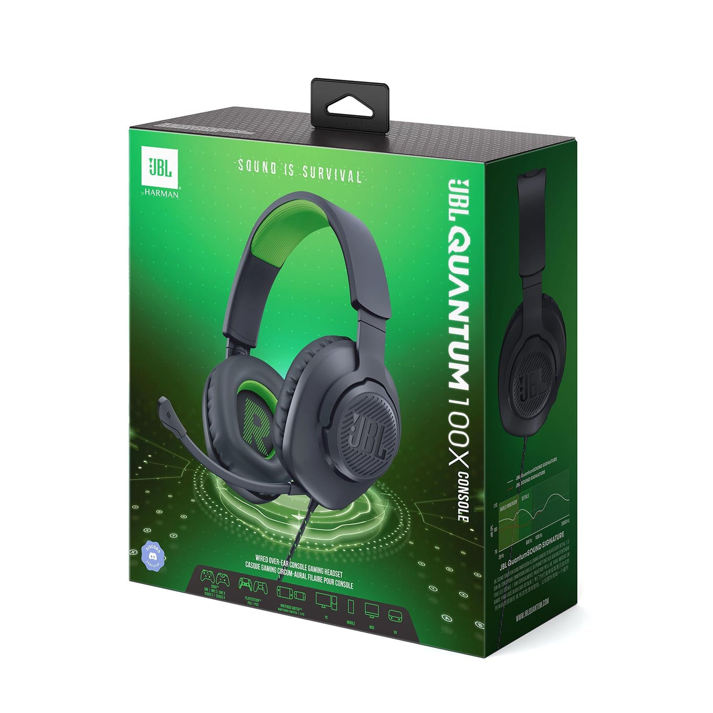 JBL Quantum 100X Over-Ear-Gaming-Headset - JBLQ100XBLKGRN