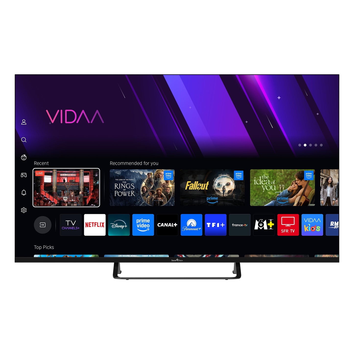 Smart Tech 43QV02V QLED TV 43 inch Smart TV VIDAA - HDR TV with 4K UHD resolution, Bluetooth and triple tuner (2026)