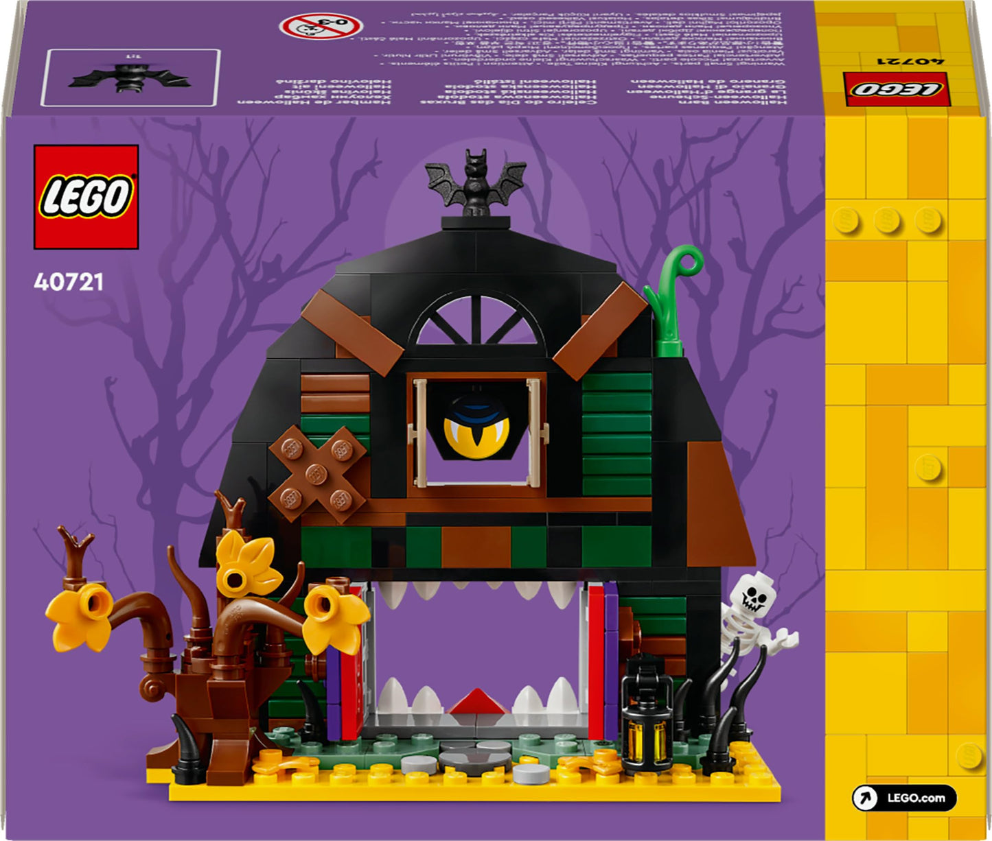 LEGO Halloween Barn - children's toy with skeleton minifigure - building set with bat, bottle, lamp and other accessories - gift for boys and girls aged 8 and up - 40721 (pack of 2)