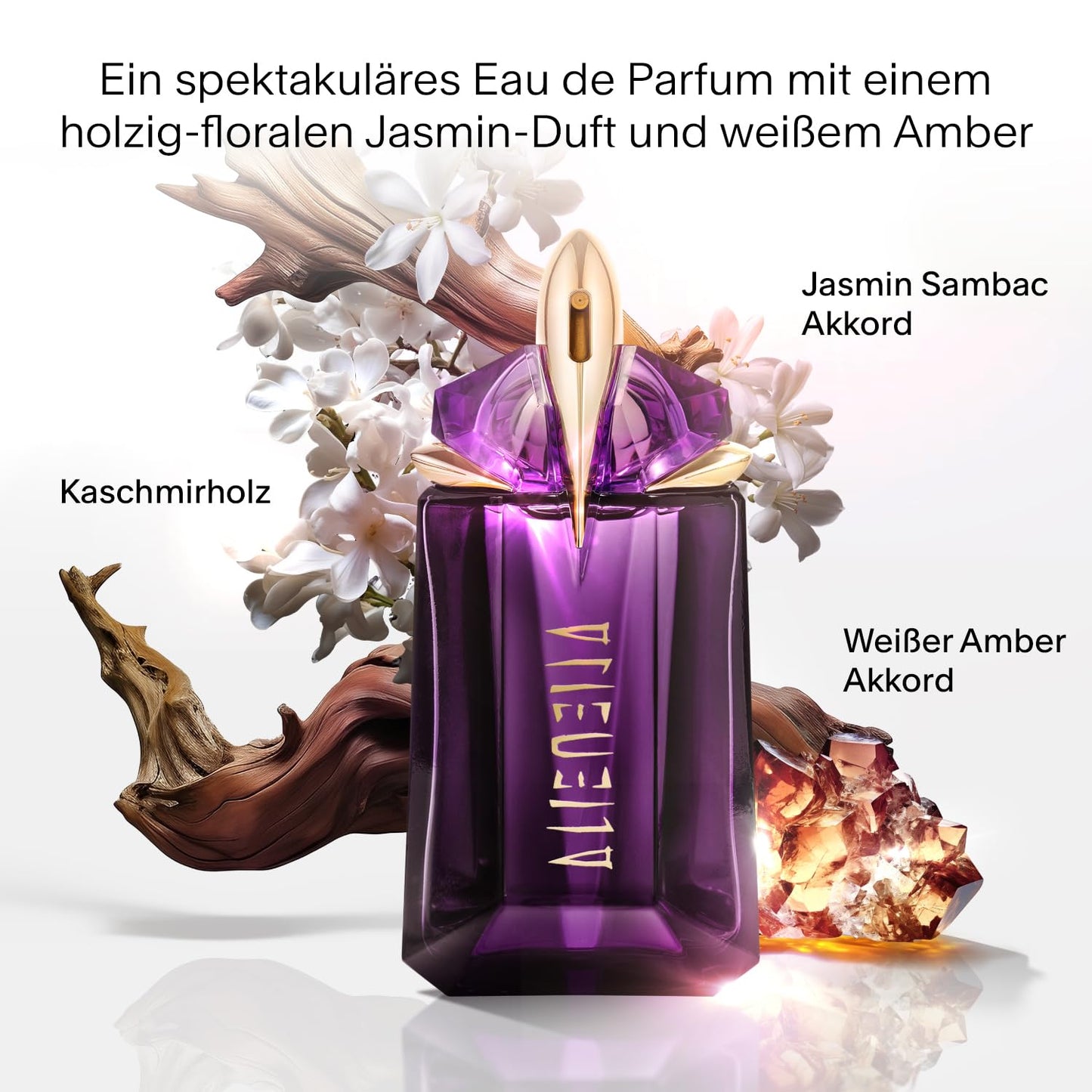 MUGLER Alien Eau de Parfum for women, woody-floral perfume smells of amber, extraordinary fragrance spray, refillable - 3439602802113
