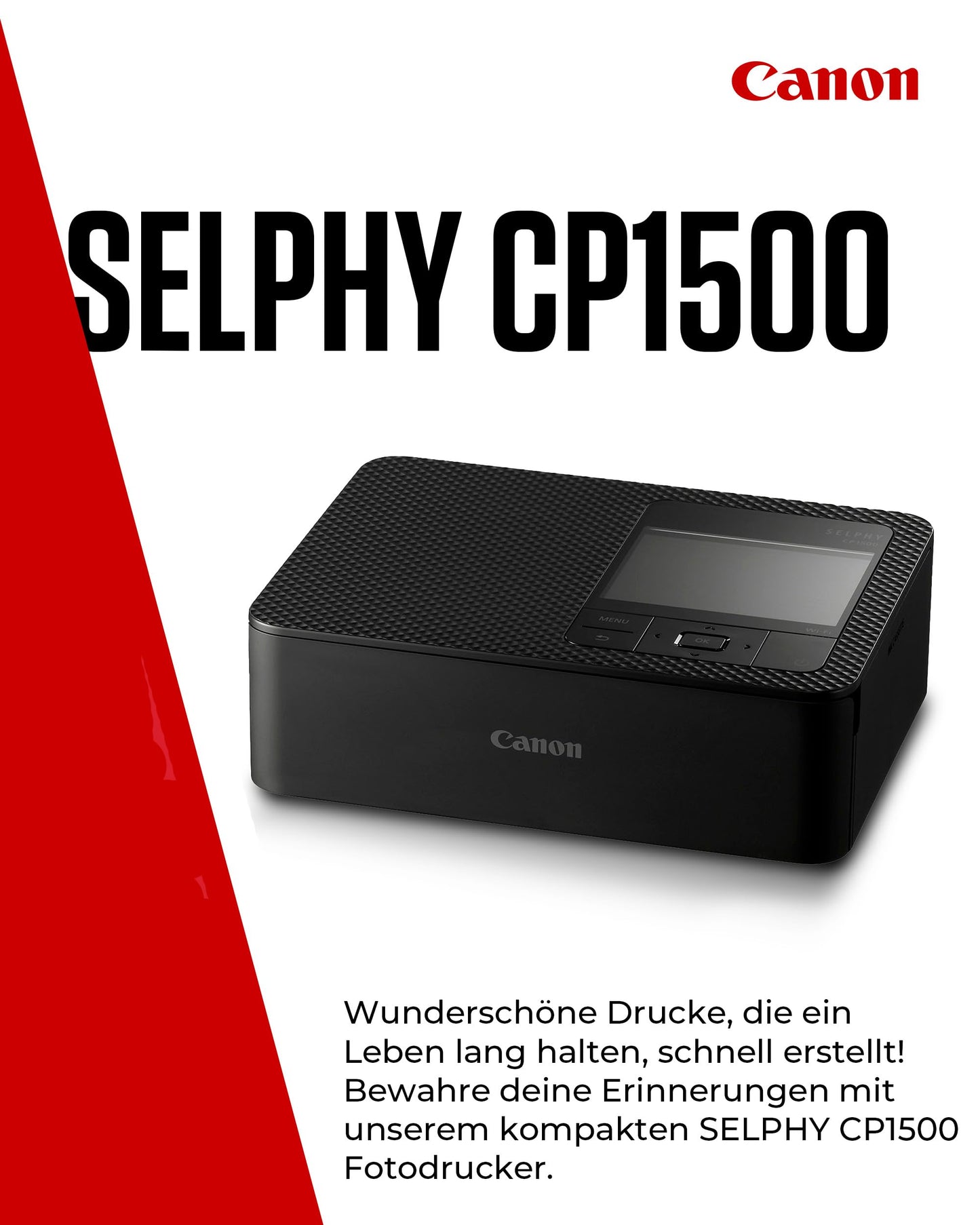 Canon SELPHY CP1500 Mobiler Fotodrucker mit Papierset - 5539C011