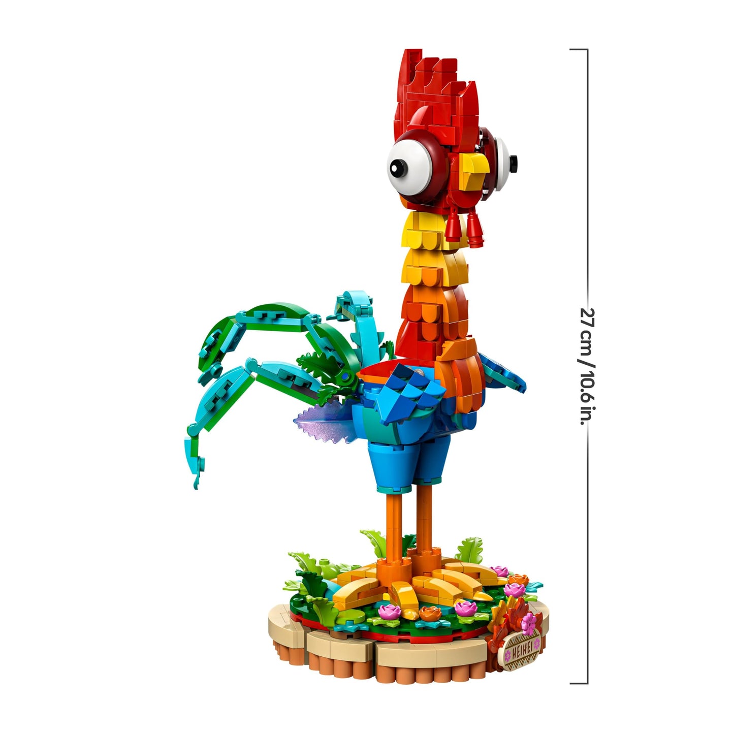 LEGO ǀ Disney Moana 2: Heihei toy - animal figure for playing and displaying with rotating head, movable wings and tail feathers as well as stand - gift for girls aged 9 and over - 43272
