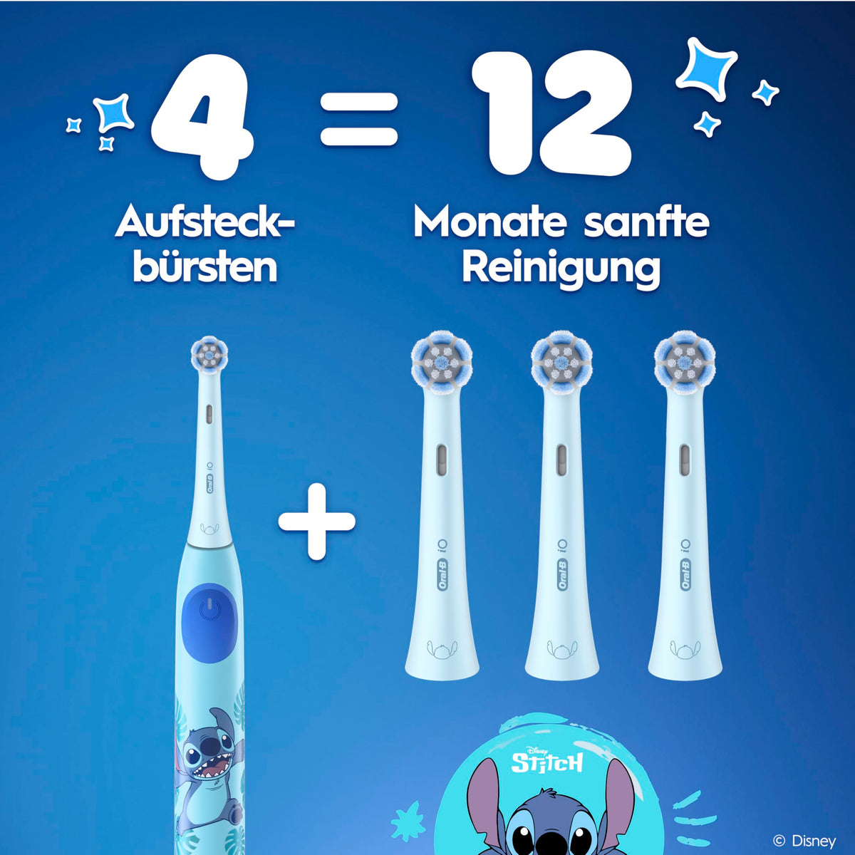 Oral-B iO Perii de schimb Kids 6+ Disney Stitch, Albastru, 8 bucăți - 8700216932202