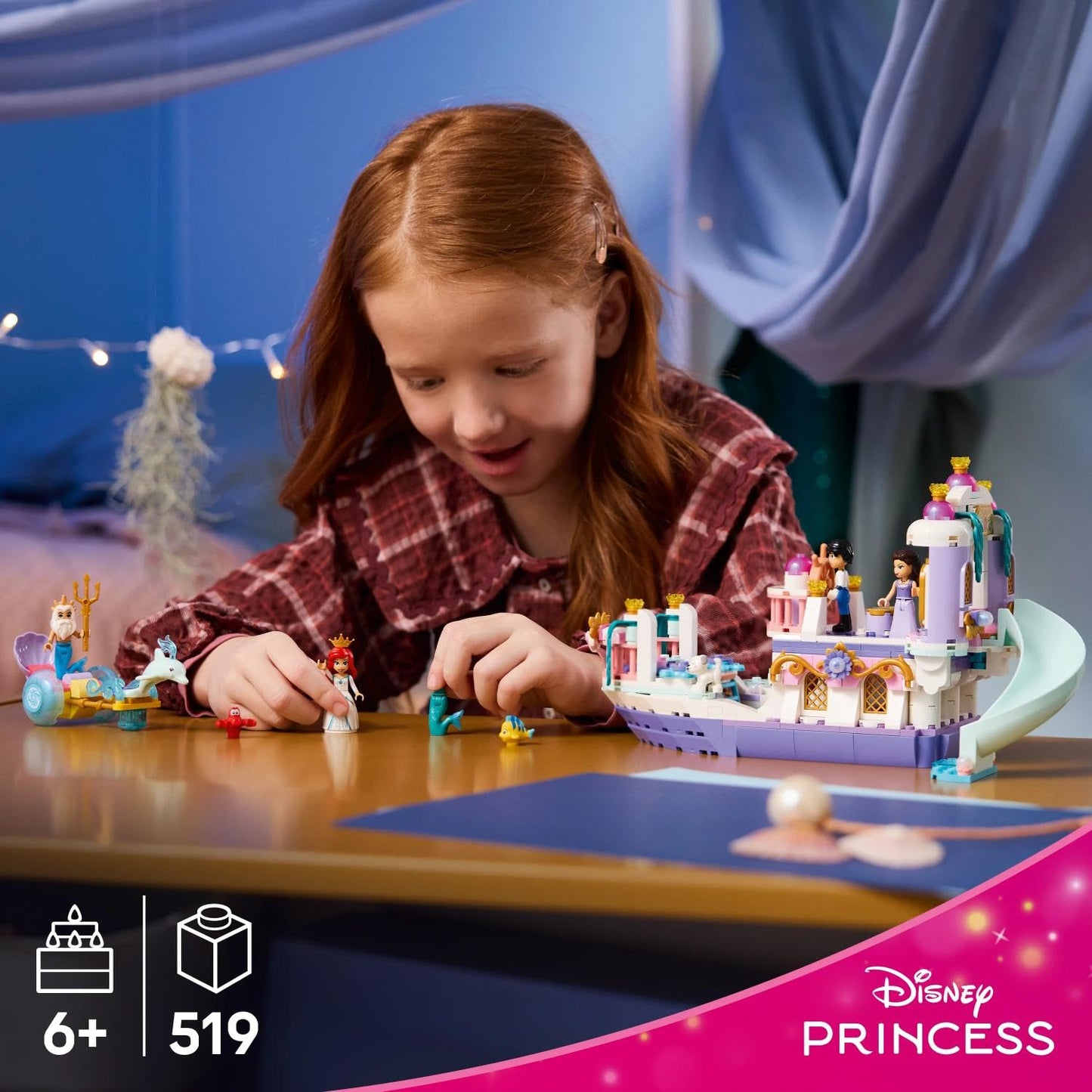 LEGO ǀ Disney Princess Ariel's Royal Wedding Boat - The Little Mermaid Set with 7 figures including Arielle and Vanessa - Room decoration - Gift for girls aged 6 and up and fans 43299