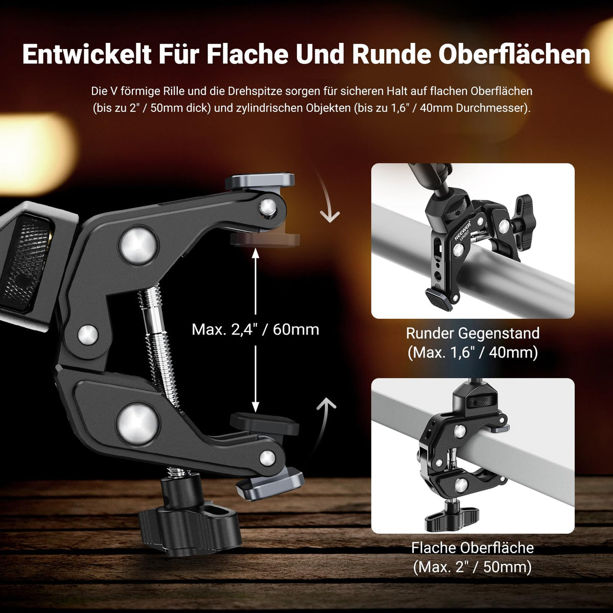 NEEWER 22" Magic Arm with Table C Clamp, Overhead Camera Mount, UA057