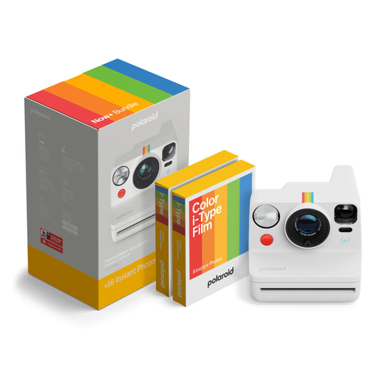 Polaroid – Now+ Gen 3 – Instant camera with Bluetooth connection – Bundle camera + color film (16 photos) White (6563) - 006563